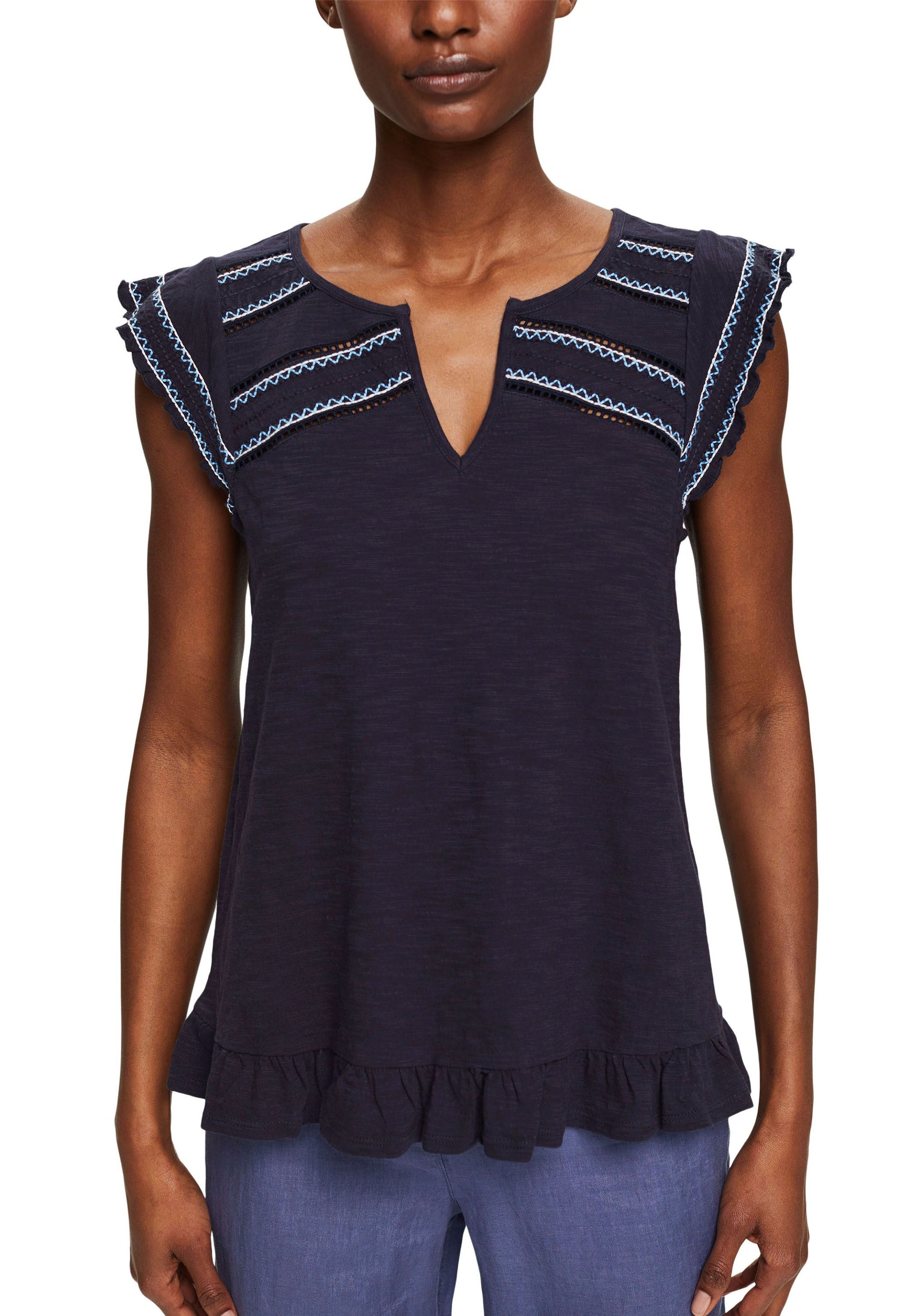 Image of Esprit Kurzarmshirt, mit Spitzen-Anteilen bei Ackermann Versand Schweiz