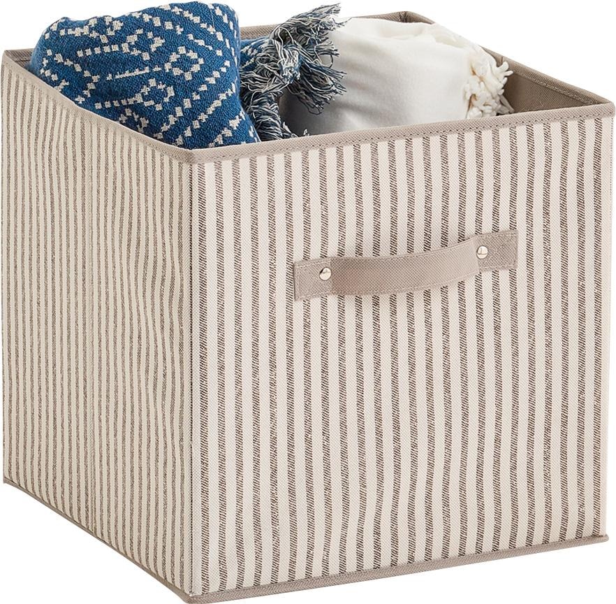 Aufbewahrungsbox »Stripes«, faltbar, Vlies, beige