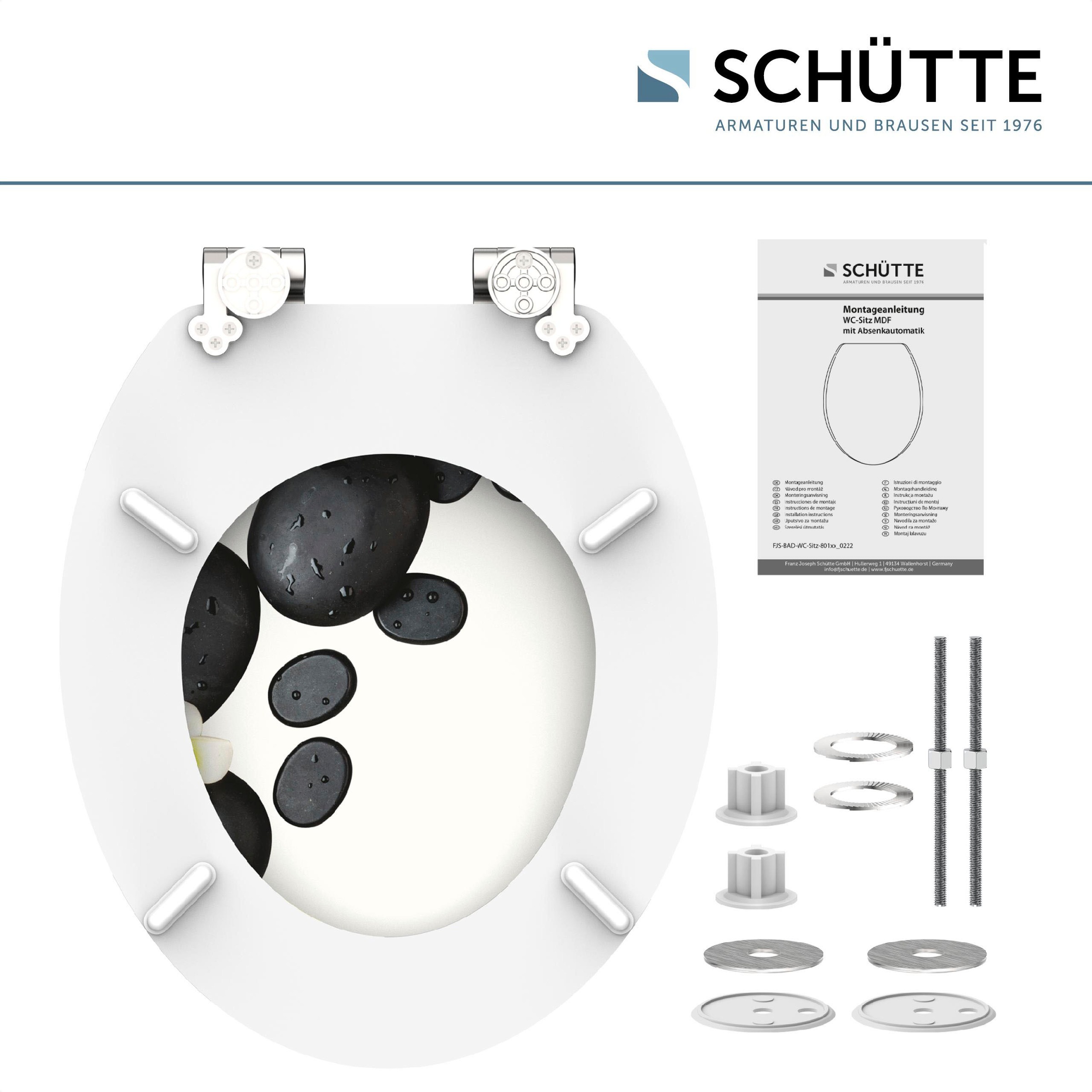 SCHÜTTE MDF WC-Sitz STONE DECORATION, mit Absenkautomatik