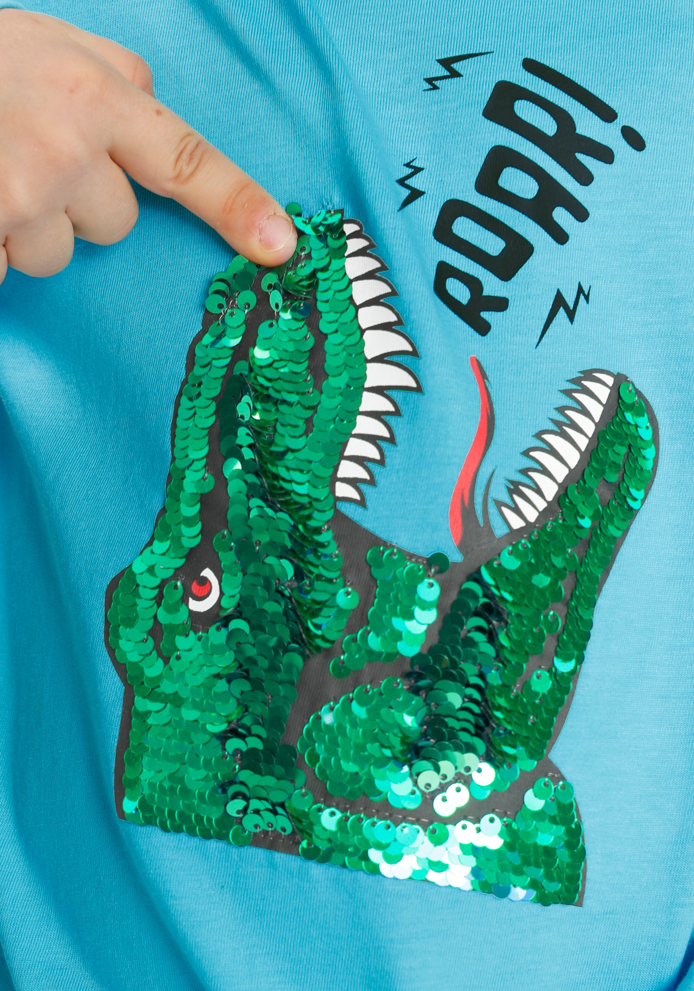Dino-Motiv »mit Langarmshirt aus Acheter en ✌ KIDSWORLD Wendepailletten« ligne