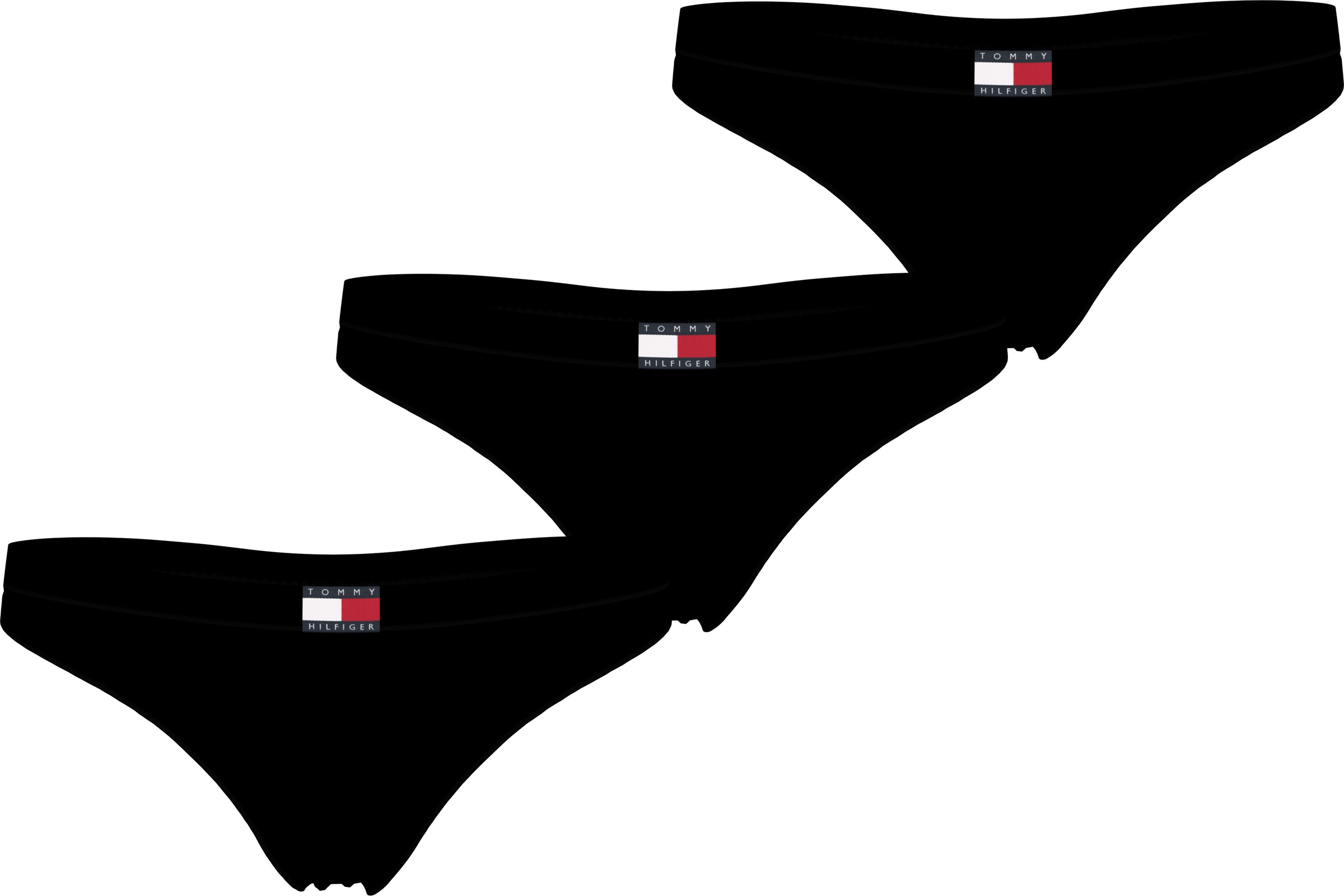 Tommy Hilfiger Underwear String »3 PACK FLAG THONG (EXT. SIZE)«, (Packung, 3 St., 3er), mit Logo-Stretchbund