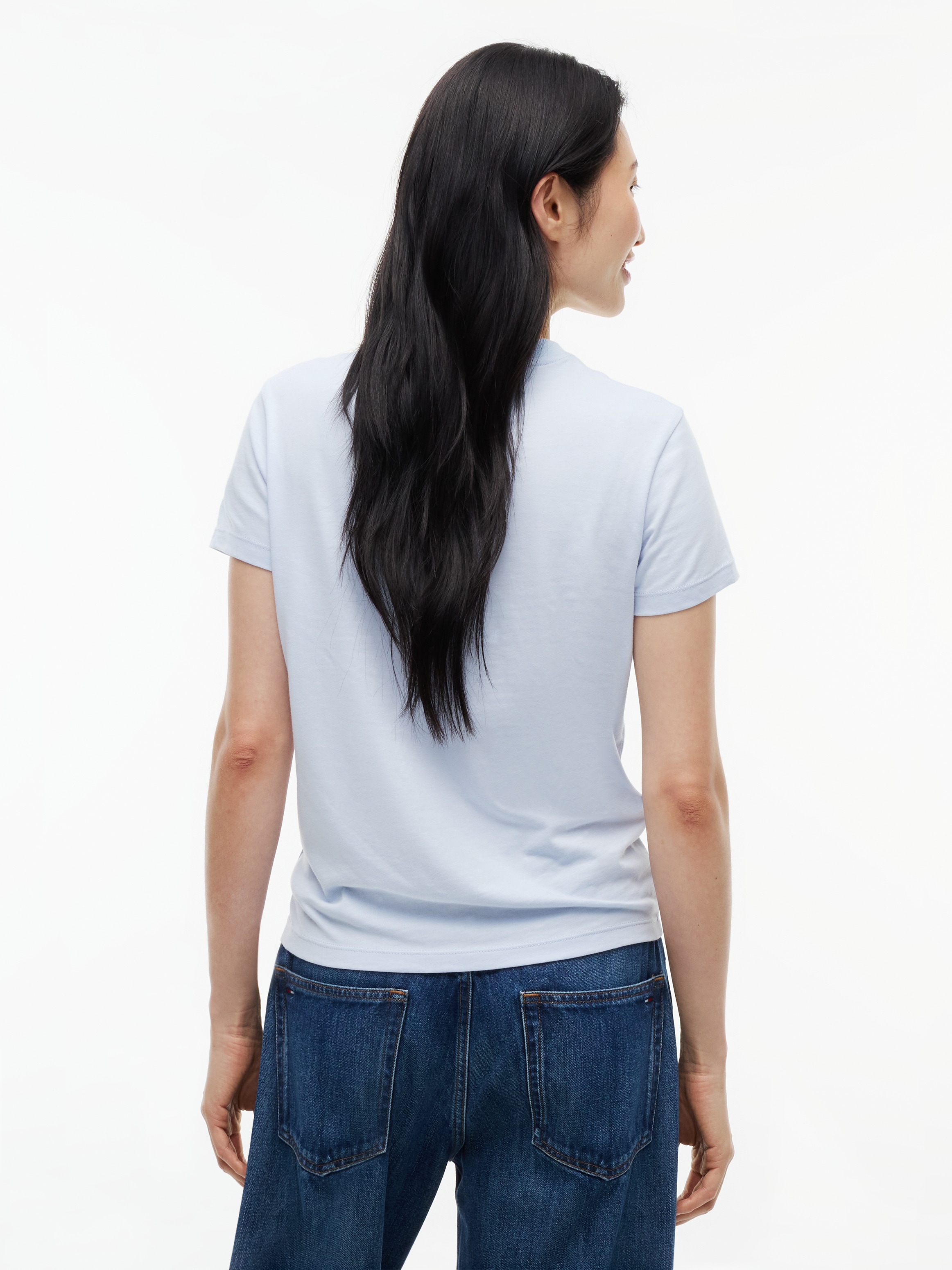 Tommy Jeans Shirt à col rond »TJW REG CLASSIC LOGO SS TEE« mélange de coton