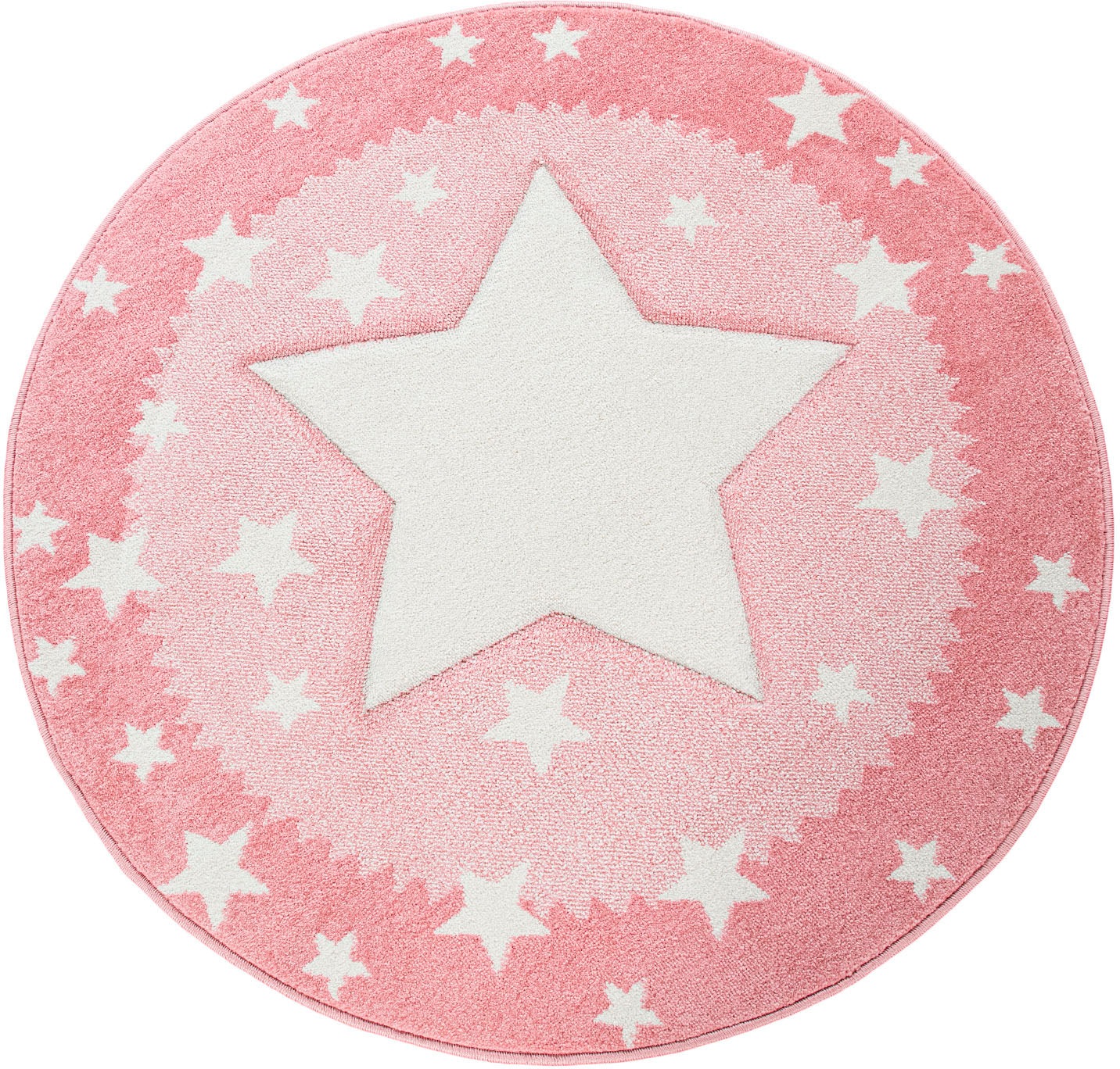 Image of Paco Home Kinderteppich »Ela 398«, rund, 17 mm Höhe, 3D-Design, Motiv Sterne, Pastell-Farben, mit Bordüre, Kinderzimmer bei Ackermann Versand Schweiz