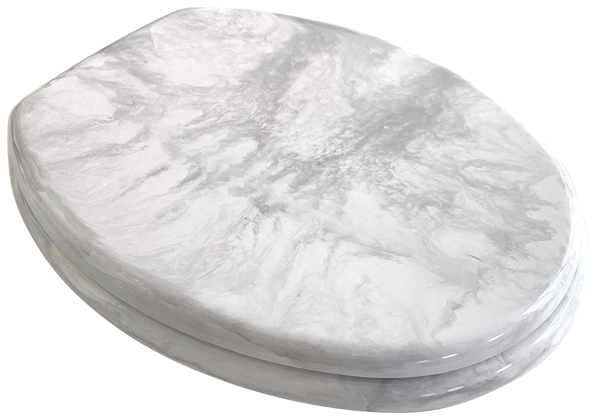 ADOB WC-Sitz "Eleganza Marmor" hohe Belastbarkeit bis 250 Kg, verstellbare Edelstahlscharniere