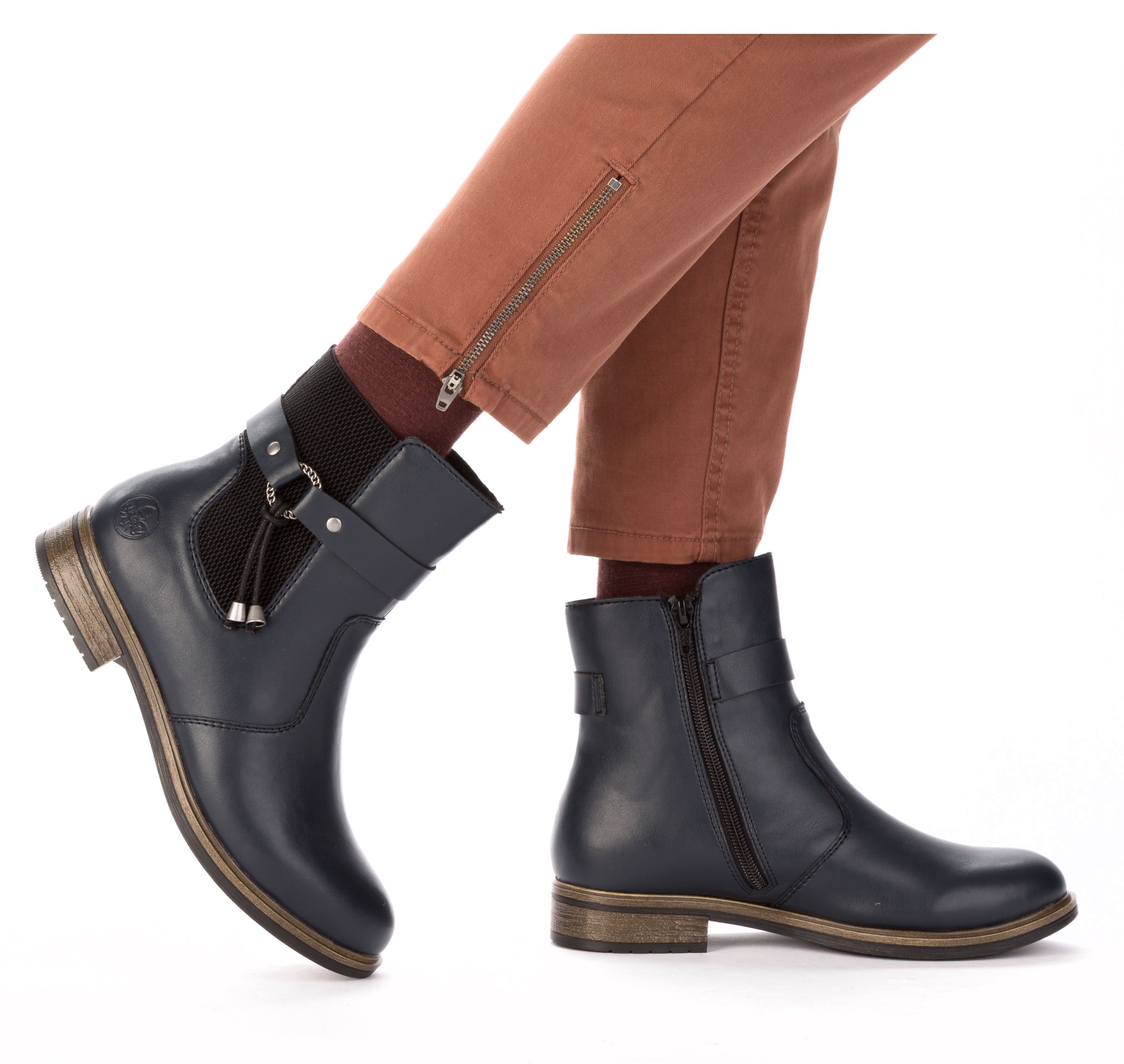Rieker Winterstiefelette  Chelseaboots, Winterboots, Blockabsatz, mit Innenreissverschluss