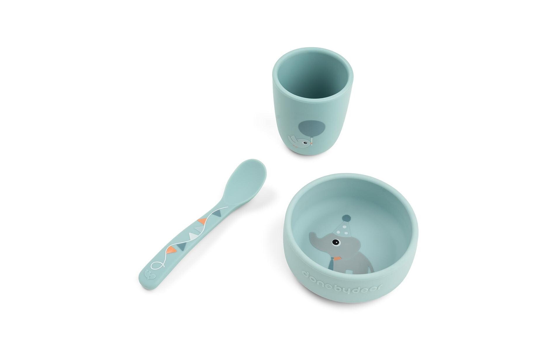 DONE BY DEER Set de vaisselle pour enfants »done by deer Stick&Stay Esslernset Celebration«