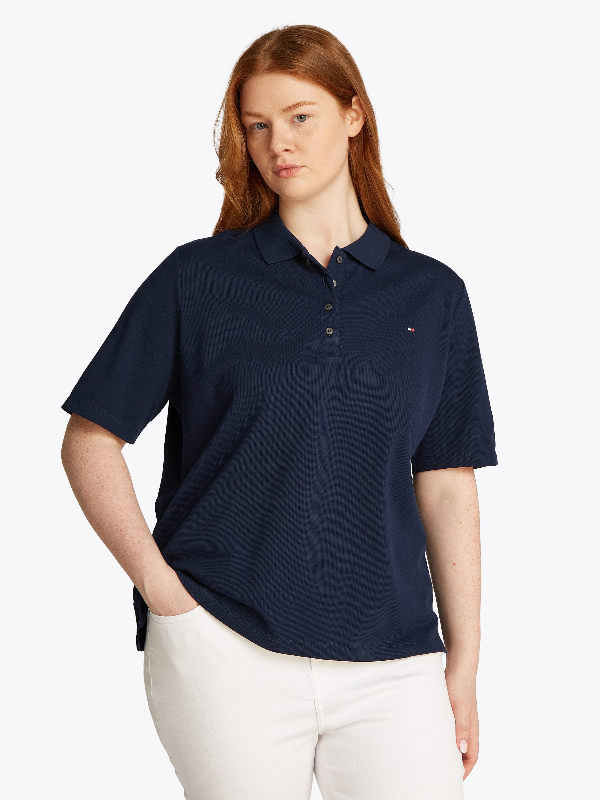 TOMMY HILFIGER Curve Poloshirt »CRV 1985 REG PIQUE POLO SS«, in grossen Grössen