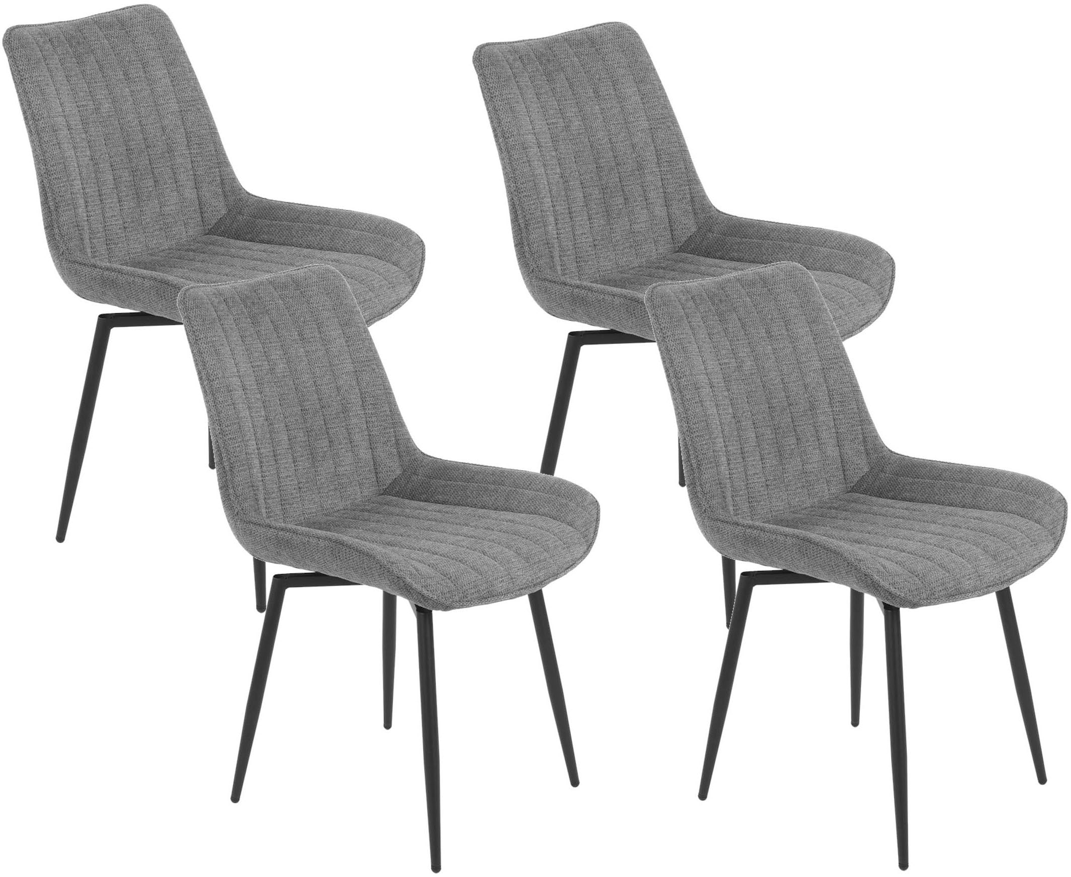 Image of HELA 4-Fussstuhl "NEWPORT" (Set) 4 Stk.4-Fuss,XL-Sitzbreite,360drehbar,Rundrohrgestell konisch