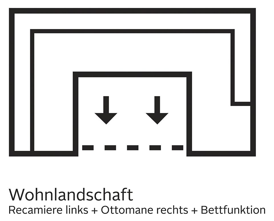 TRENDMANUFAKTUR Wohnlandschaft »Indie, U-Form«, wahlweise mit Bettfunktion