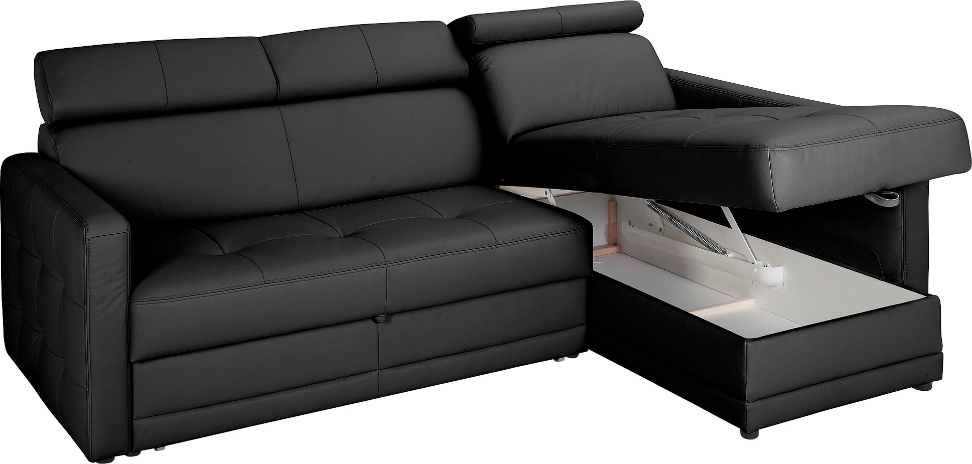 Image of exxpo - sofa fashion Ecksofa "Arles, Federkern, zeitlos, Breite 225cm, L-Form" wahlweise mit Bettfunktion und Bettkasten, inkl. Kopfteilverstellung
