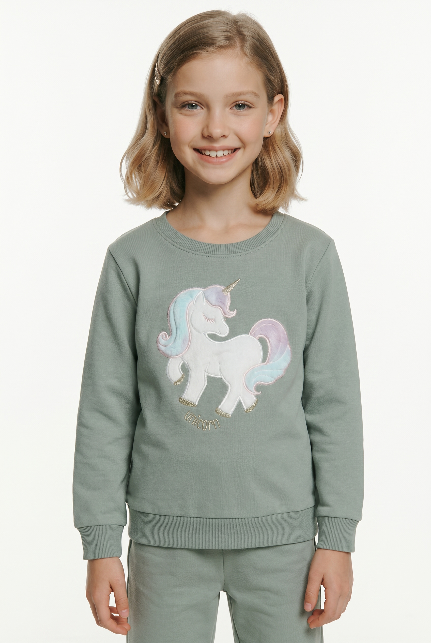Image of Name It Sweatshirt "NMFKISA LS SWEAT UNB BOX", Baumwollmischung, regular fit