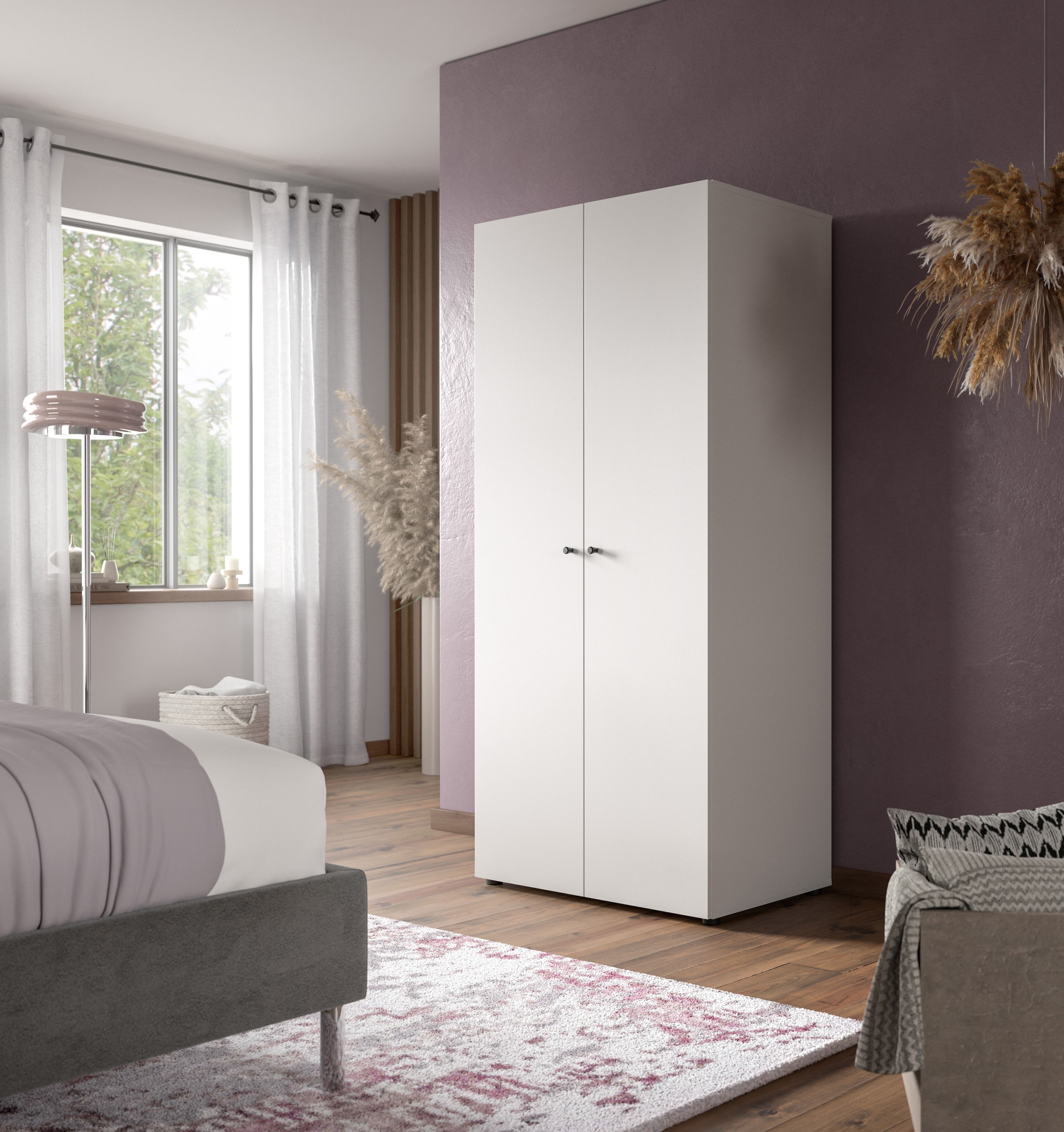 Home affaire Kleiderschrank »BILLINGS, TOPSELLER!, Schlafzimmerschrank, Schrank, Garderobenschrank« OTTO BESTSELLER, Garderobe & Schlafzimmer,  Breite 80cm, weiss, 2-türig, inkl. 1 Kleiderstange und 1 Ablageboden