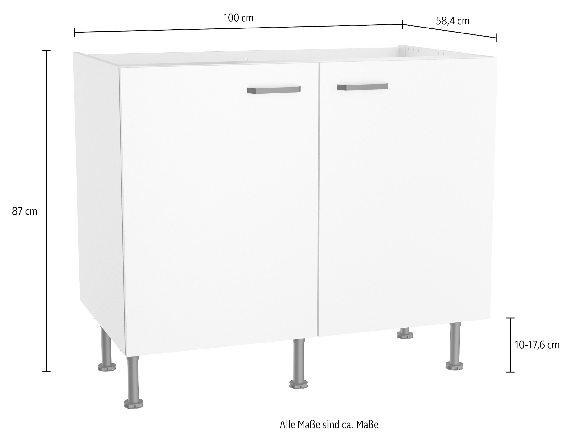 KOCHSTATION Spülenschrank »KS-Paula« 100 cm breit, 87 cm hoch, mit 1 Tür