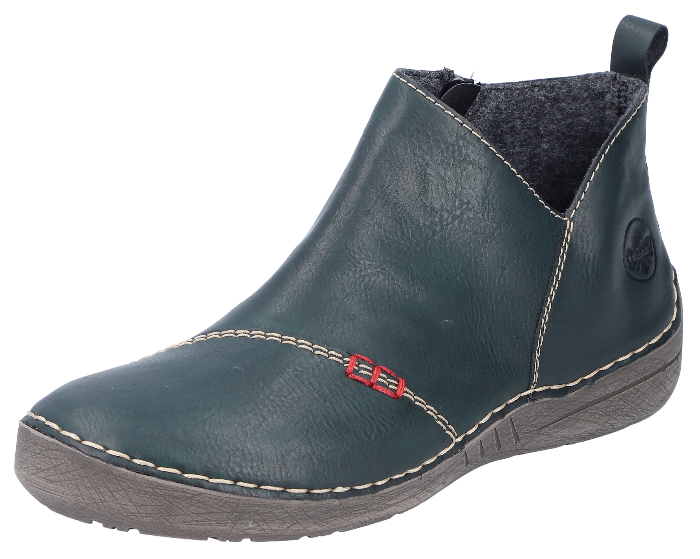 Rieker Schlupfboots, Stiefelette, Casual-Boots mit Innenreissverschluss