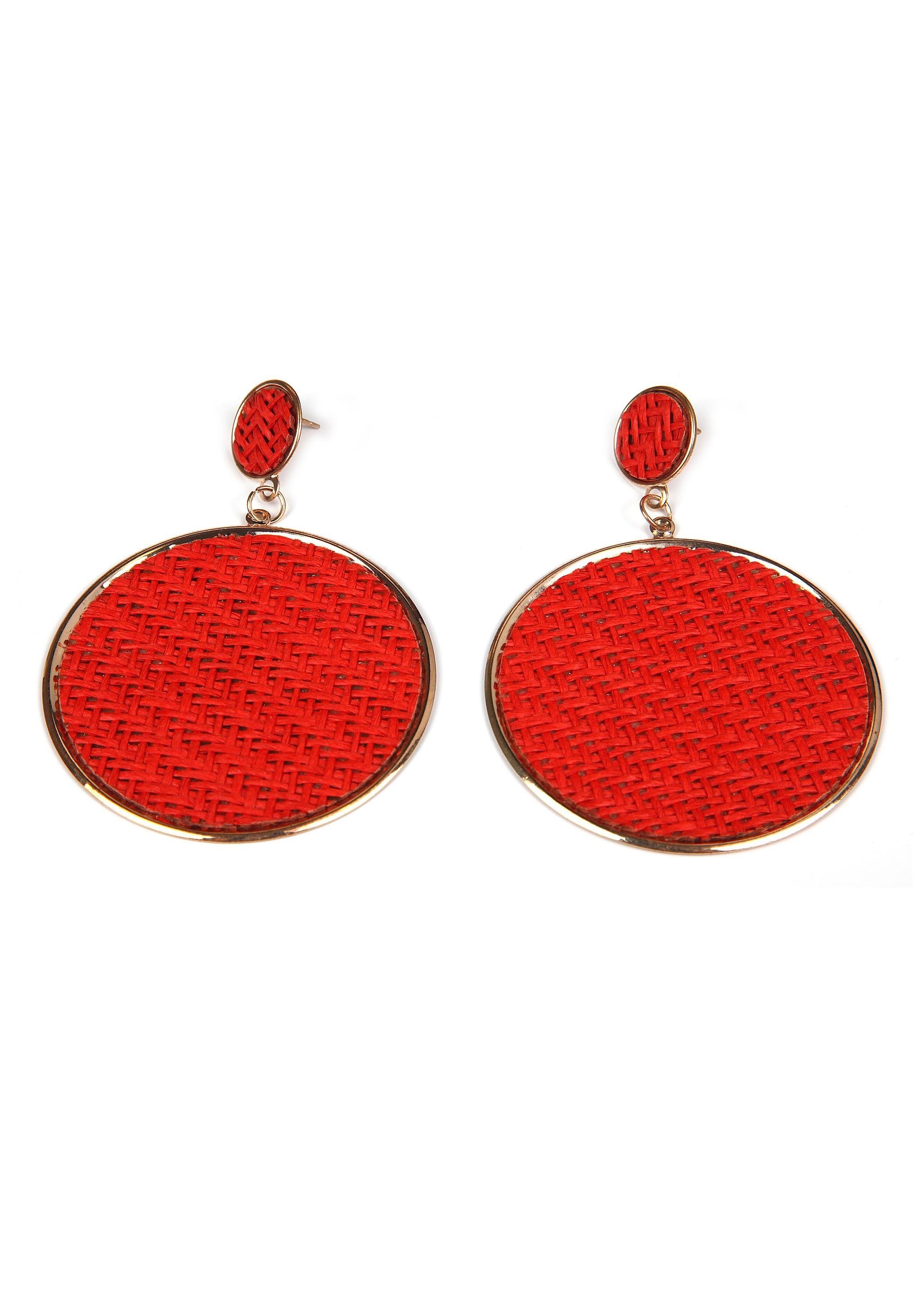 Paar Ohrstecker »im runden Design, vergoldfarbenet, geflochten«