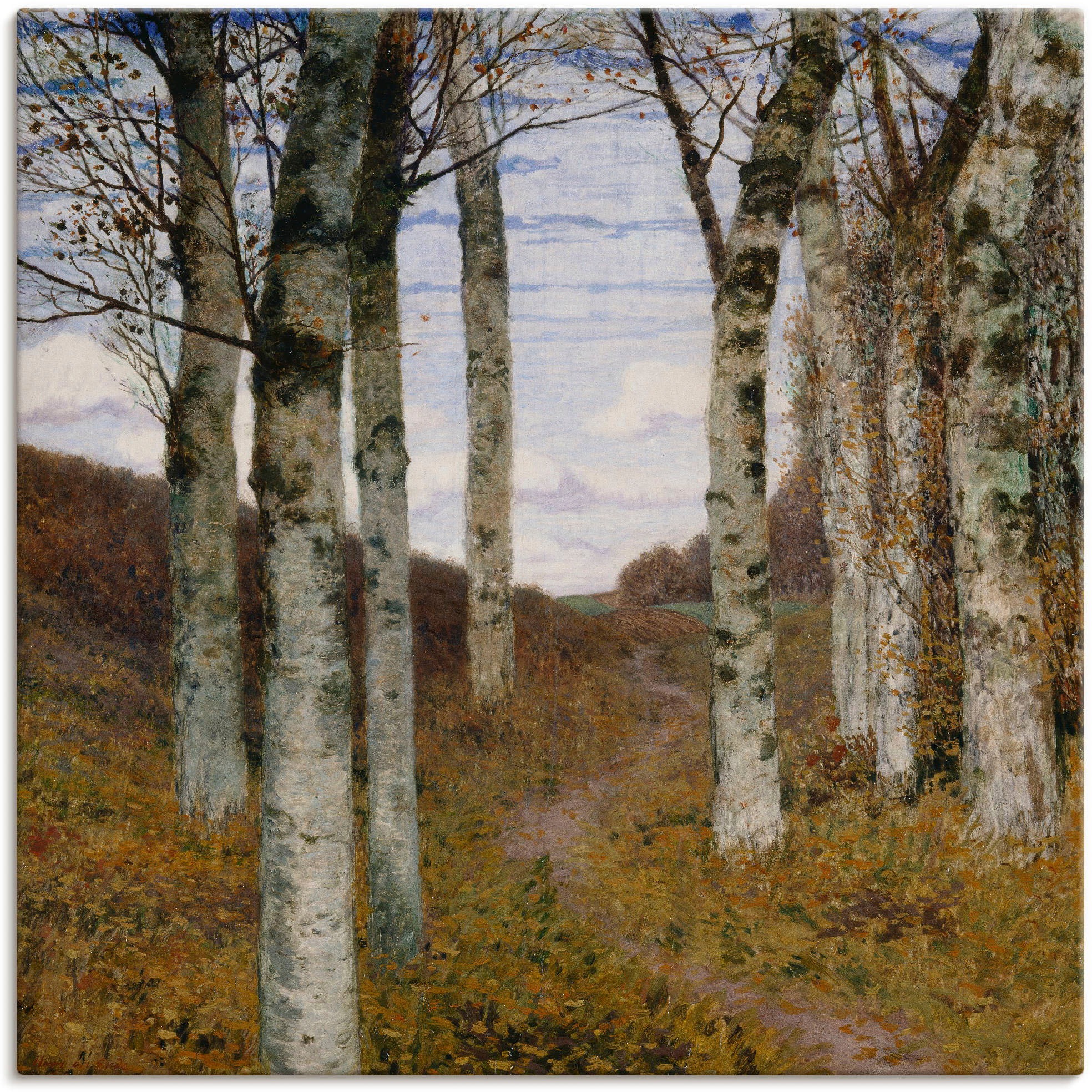 Image of Artland Wandbild »Birken im Herbst. Um 1898«, Wiesen & Bäume, (1 St.), in vielen Grössen & Produktarten - Alubild / Outdoorbild für den Aussenbereich, Leinwandbild, Poster, Wandaufkleber / Wandtattoo auch für Badezimmer geeignet bei Ackermann Versand Schw