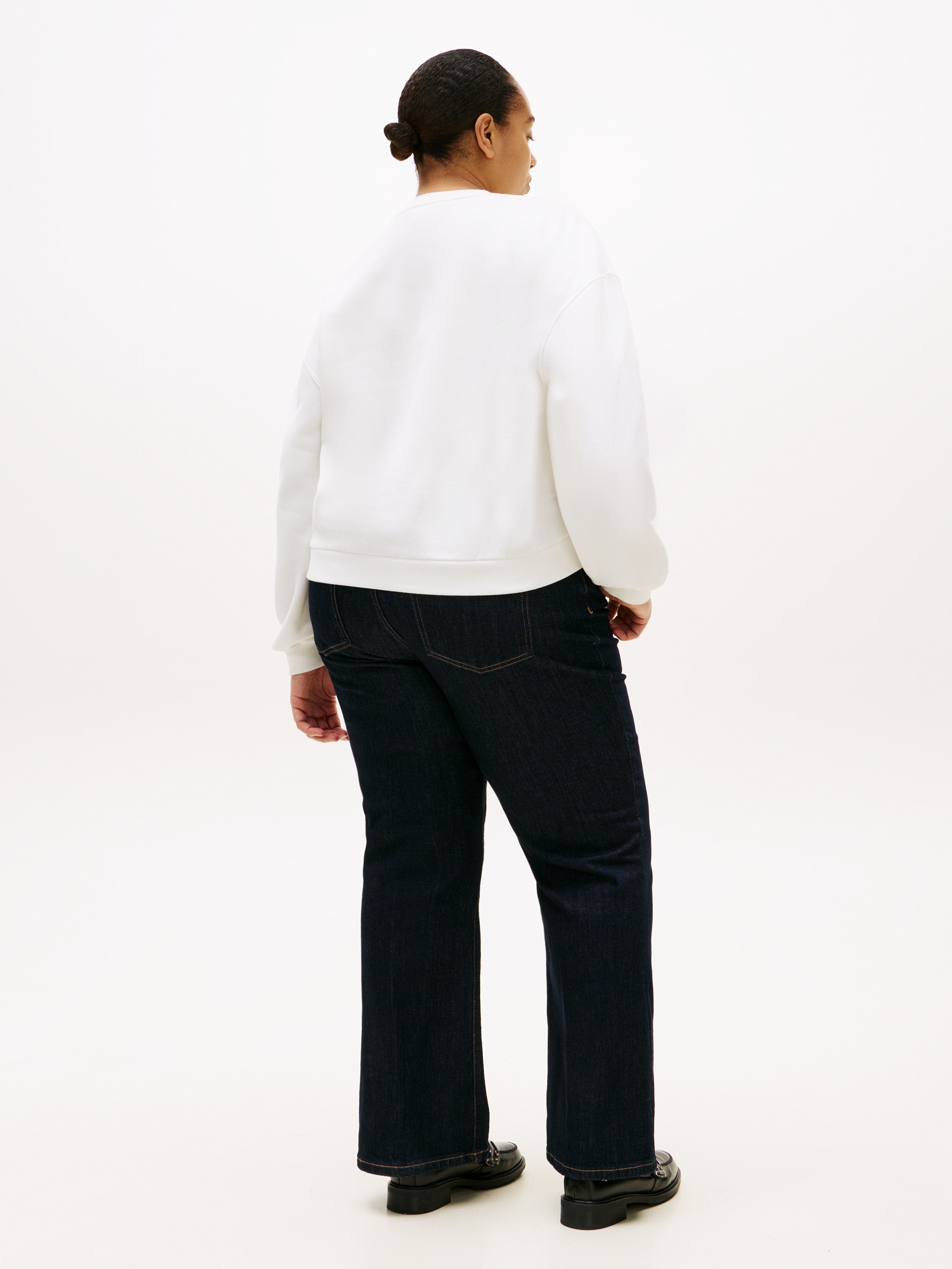 Tommy Hilfiger Curve Sweatshirt »CRV GOLD BTN SCRIPT FLEECE SWRT«, in grossen Grössen, mit goldfarbenen Zier-Knöpfen
