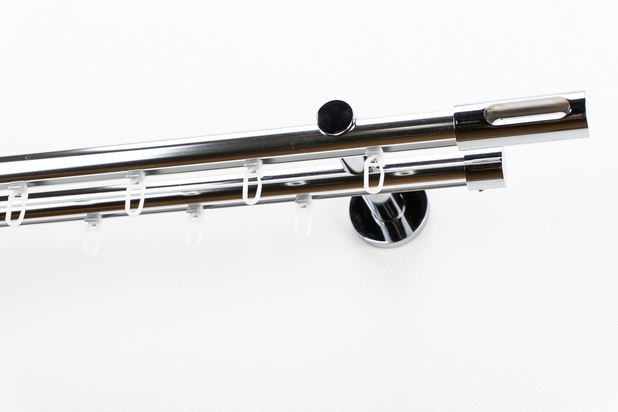 Image of GARESA Gardinenstange »EASY«, 2 läufig-läufig, Wunschmasslänge, Vorhanggarnitur, einfache Montage, m.Profilverbinder verlängerbar, Wandmontage, Knopf m Ausschnitt, Alu bei Ackermann Versand Schweiz