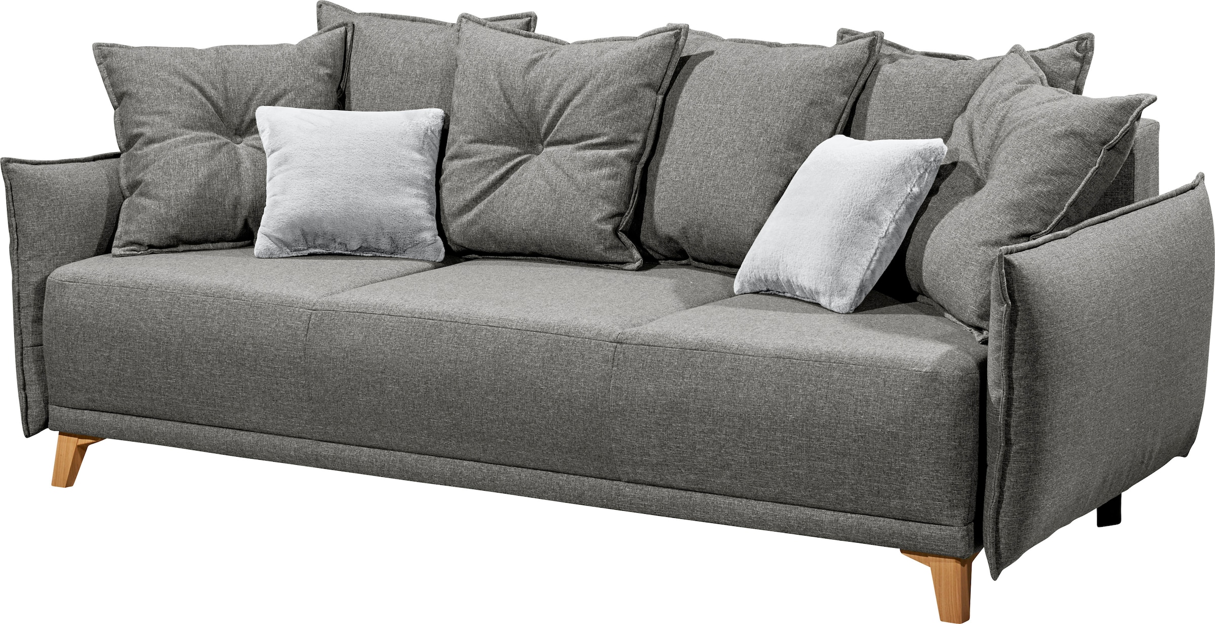 ED EXCITING DESIGN Schlafsofa »Pamplona«, mit Bettkasten & Zierkissen