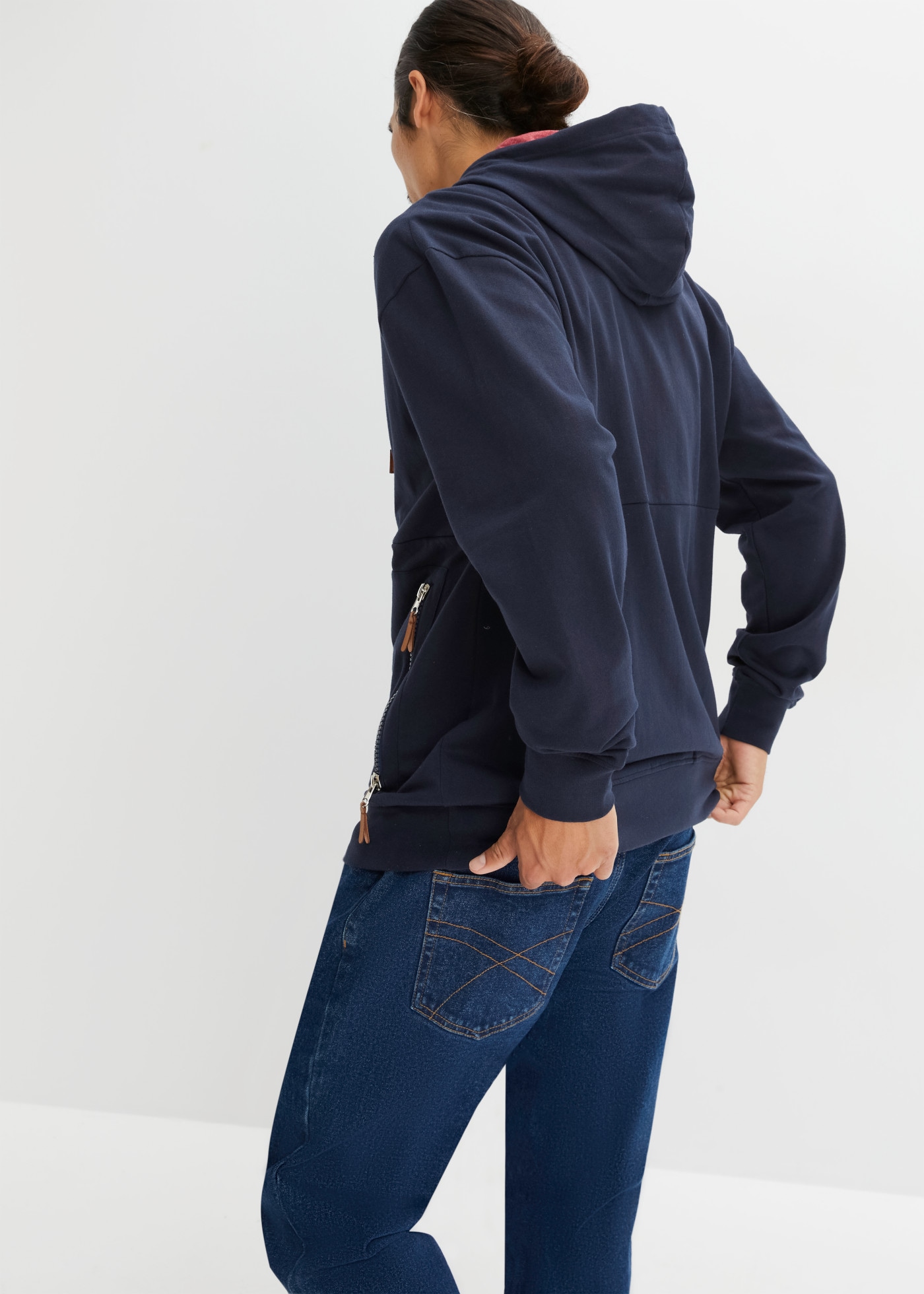 bonprix Kapuzensweatjacke innen weich angeraut, Loose Fit, mit 2 Taschen