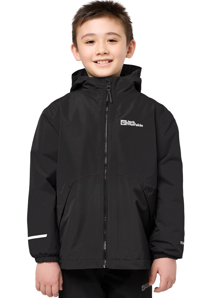 Jack Wolfskin 3-in-1-Funktionsjacke »ICELAND 3IN1 JACKET K« mit Kapuze für Kinder, mit fester Kapuze, atmungsaktiv, winddicht, wasserdicht