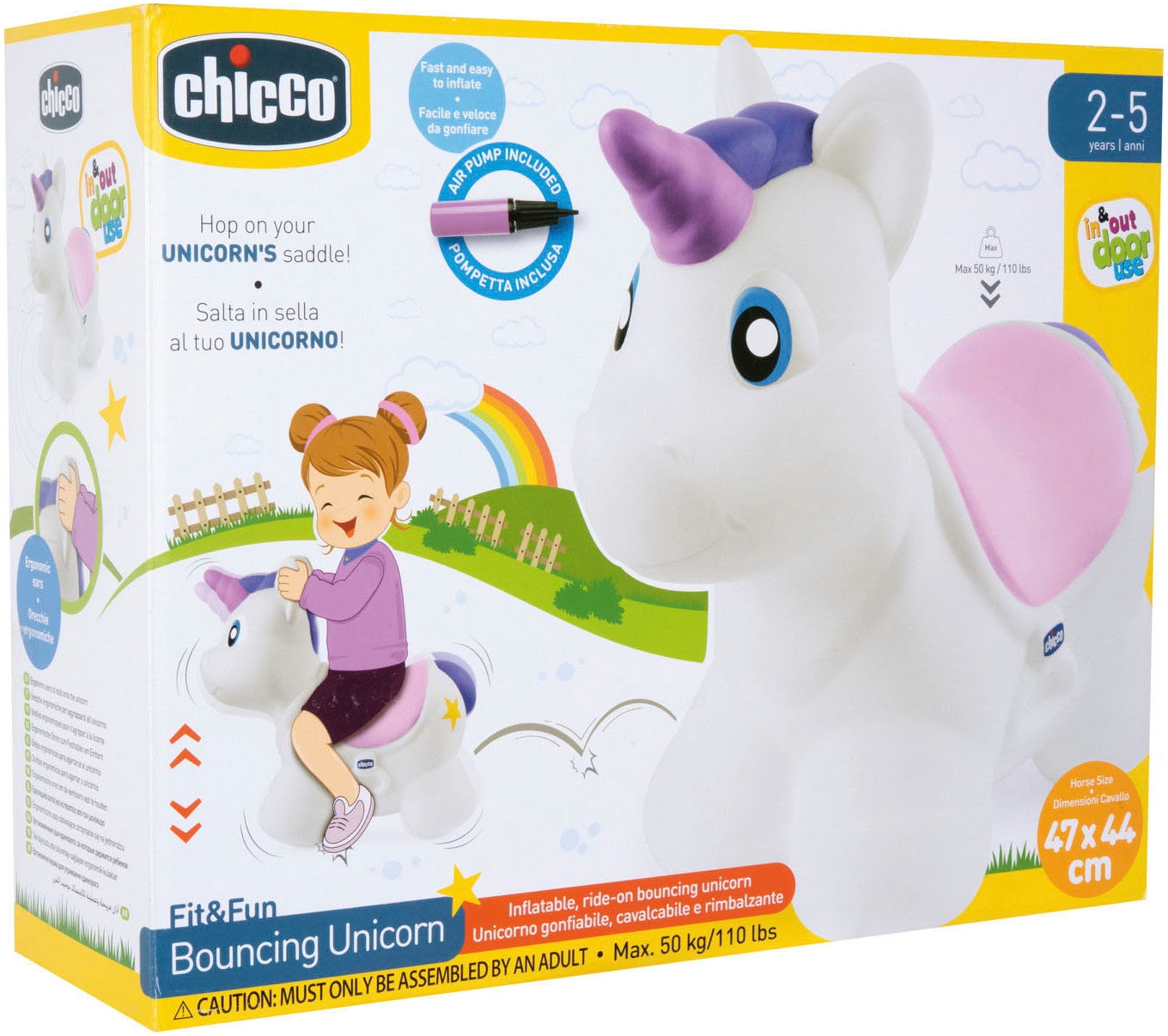 Chicco Hüpftier »Einhorn«, inklusive Pumpe