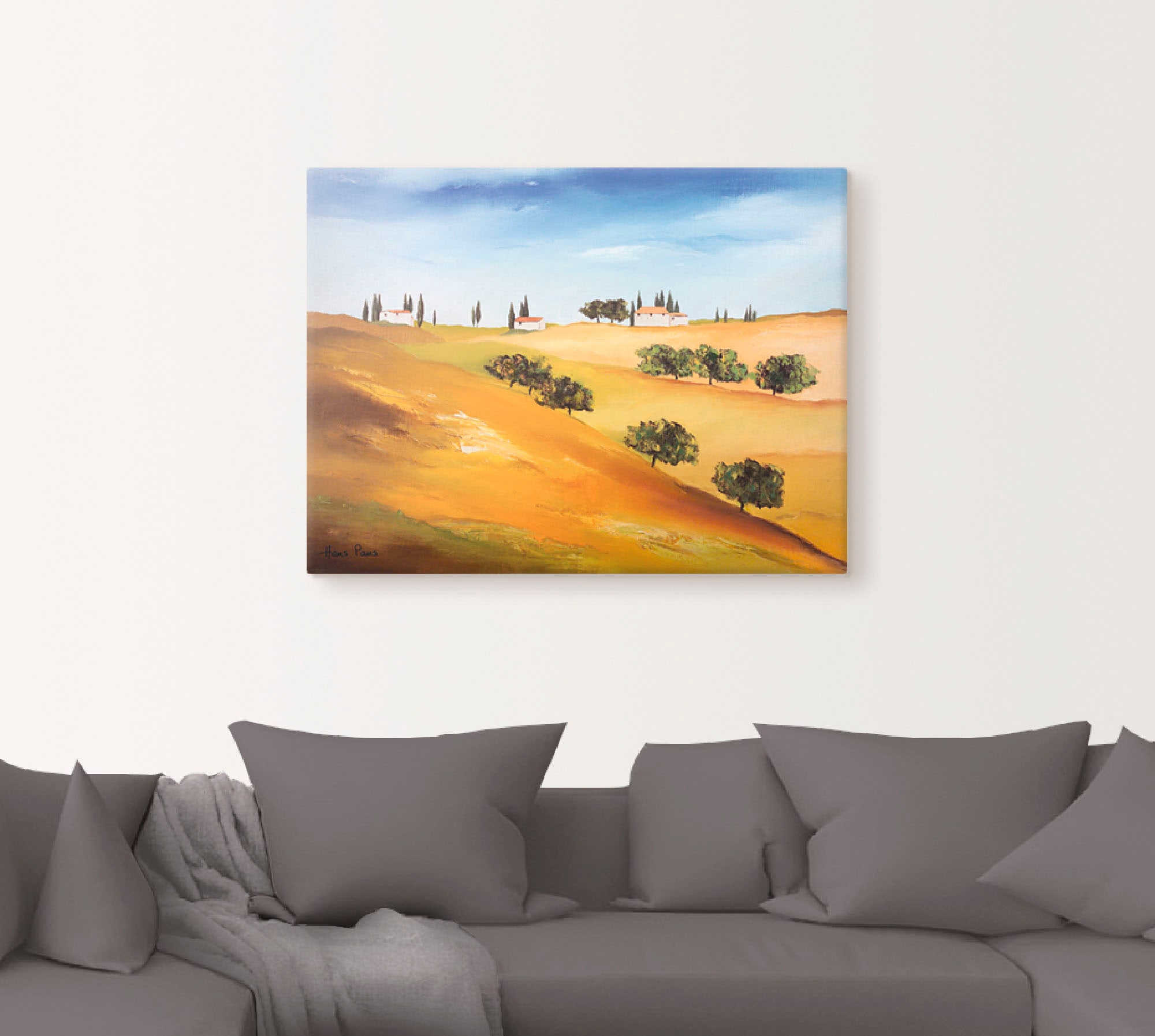 Artland Leinwandbild »Sonniger Tag IV«, Felder, (1 St.), auf Keilrahmen gespannt