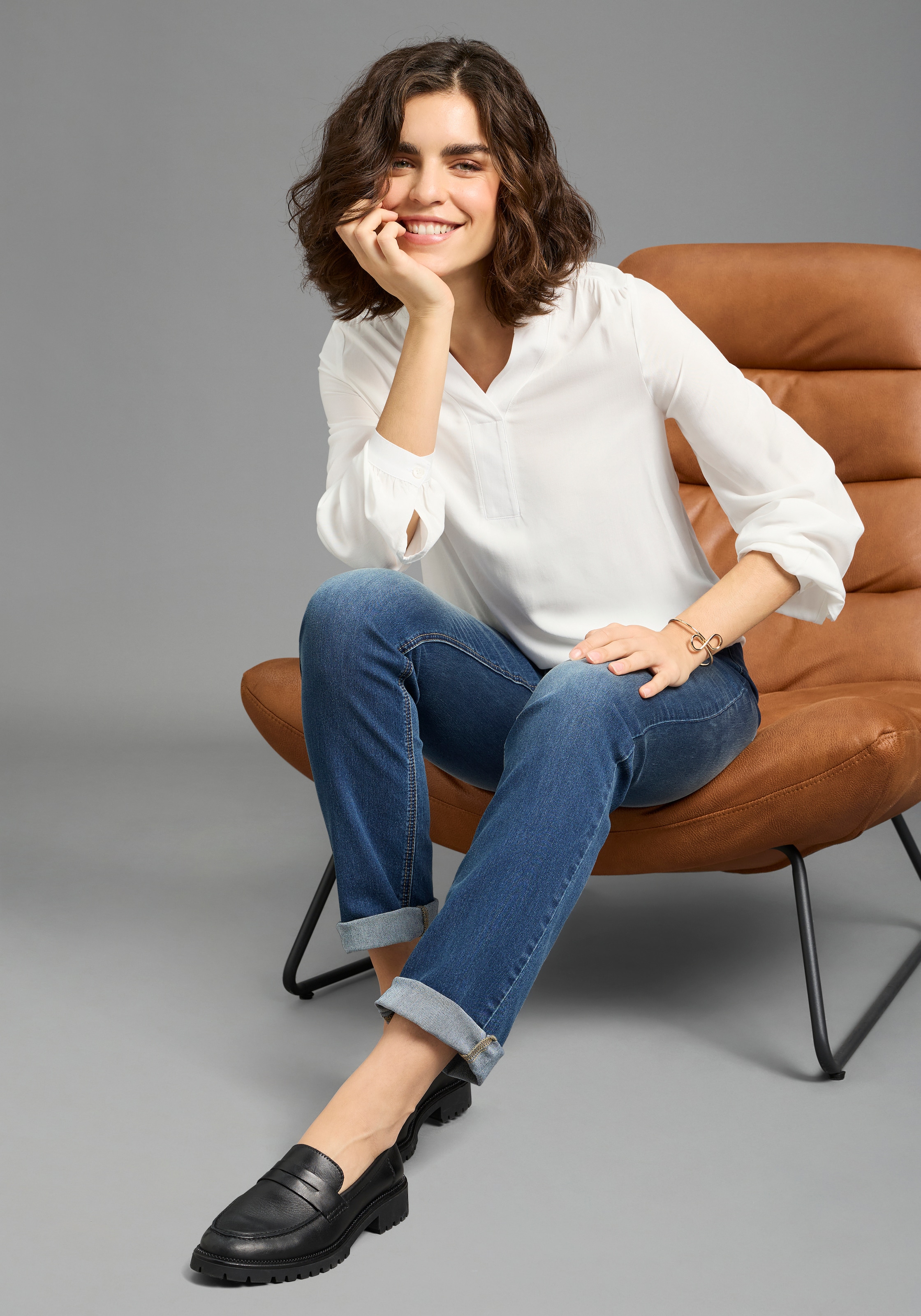 Laura Scott Schlupfbluse für Casualmode und Streetwear, aus Viskose, unifarbene Optik