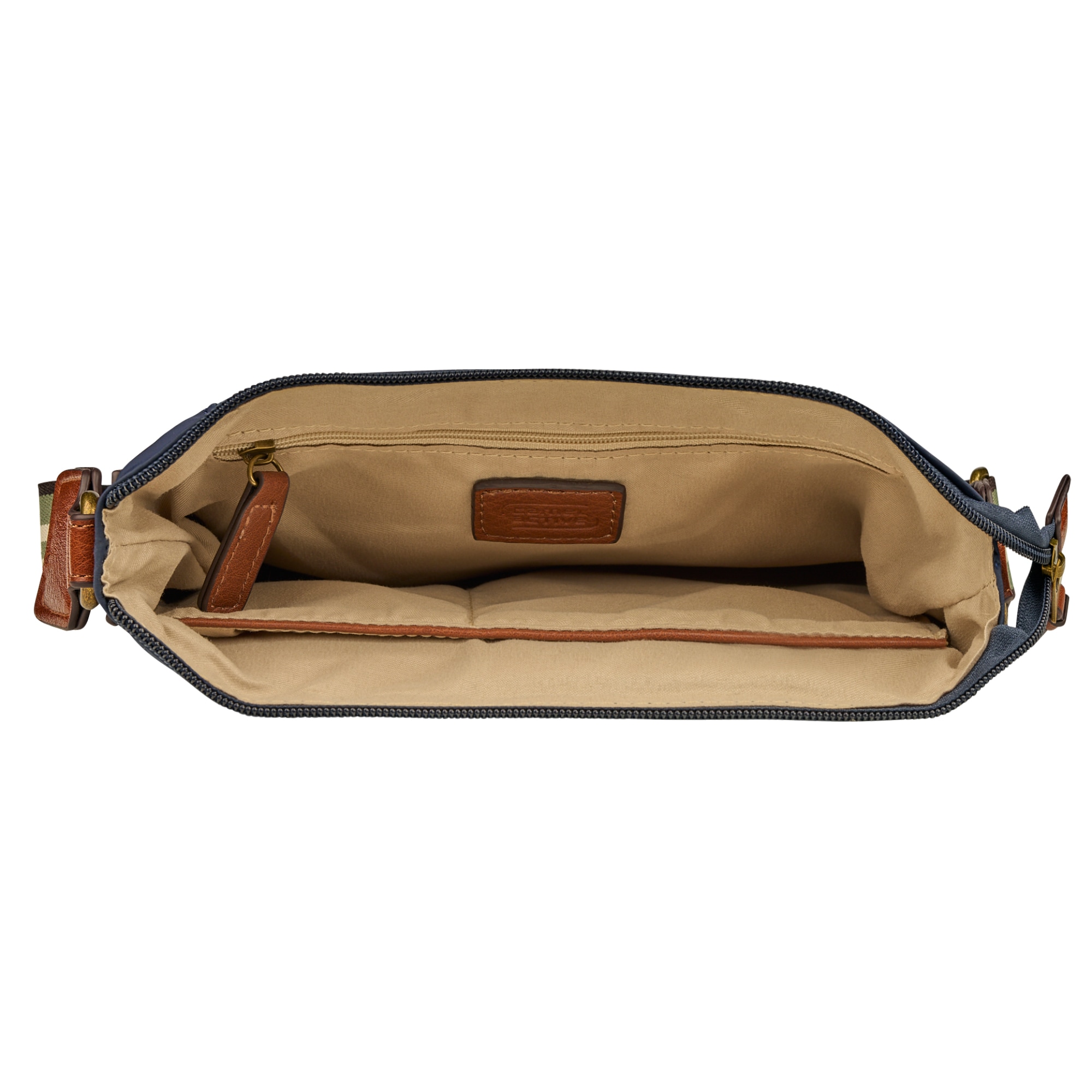 camel active Sac à bandoulière »Bari« en nylon mat de haute qualité avec sangle tissée rayée