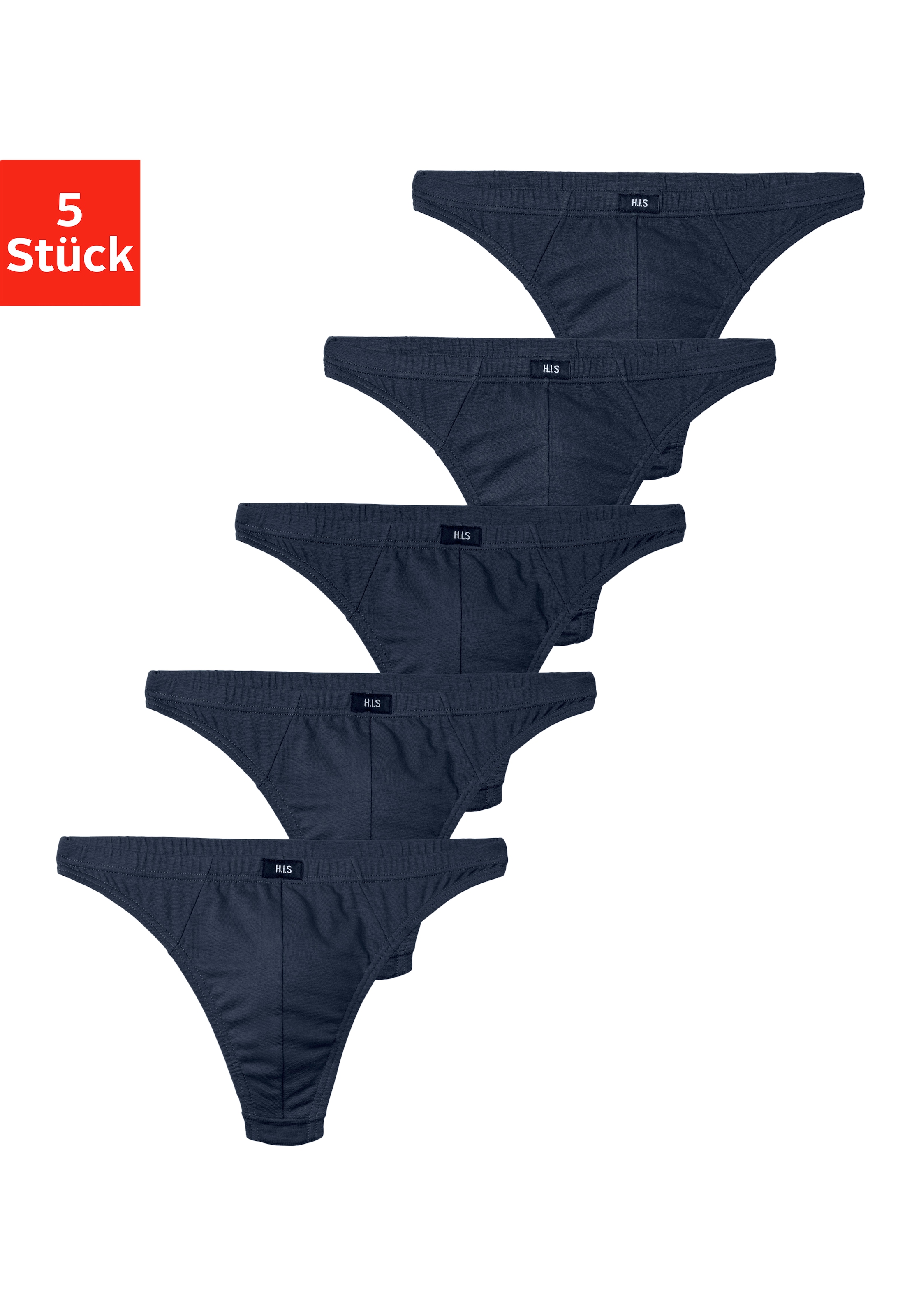 Image of H.I.S String "Herren Unterhose" Packung, 5 Stk. in Baumwollstretch-Qualität