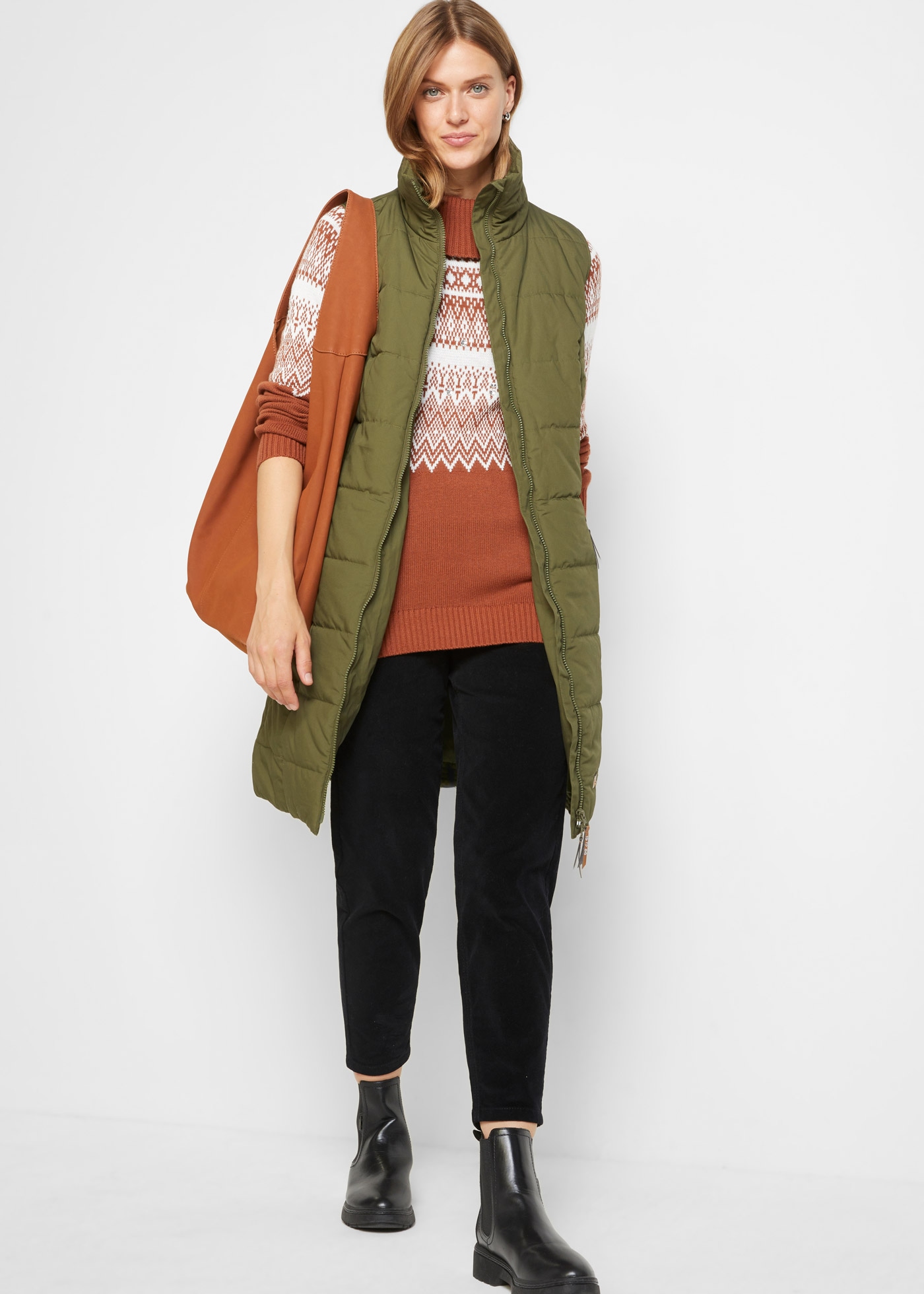 bonprix Gilet long Longweste mit Stehkragen