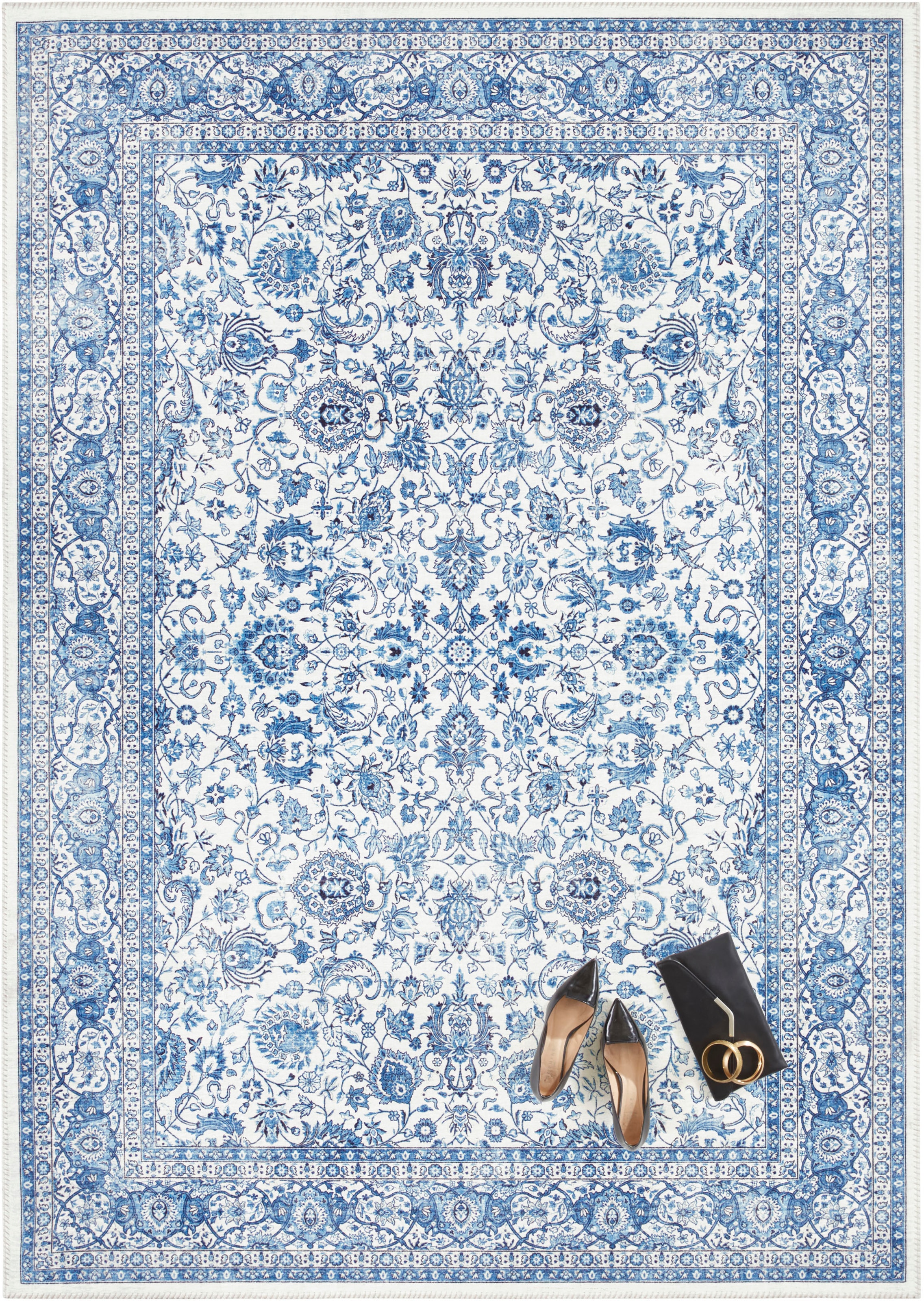 ELLE DECORATION Teppich »Keshan Maschad« rechteckig 5 mm Höhe Orientalisch, Läufer, Kurzflor, Vintage, Wohnzimmer, Schlafzimmer