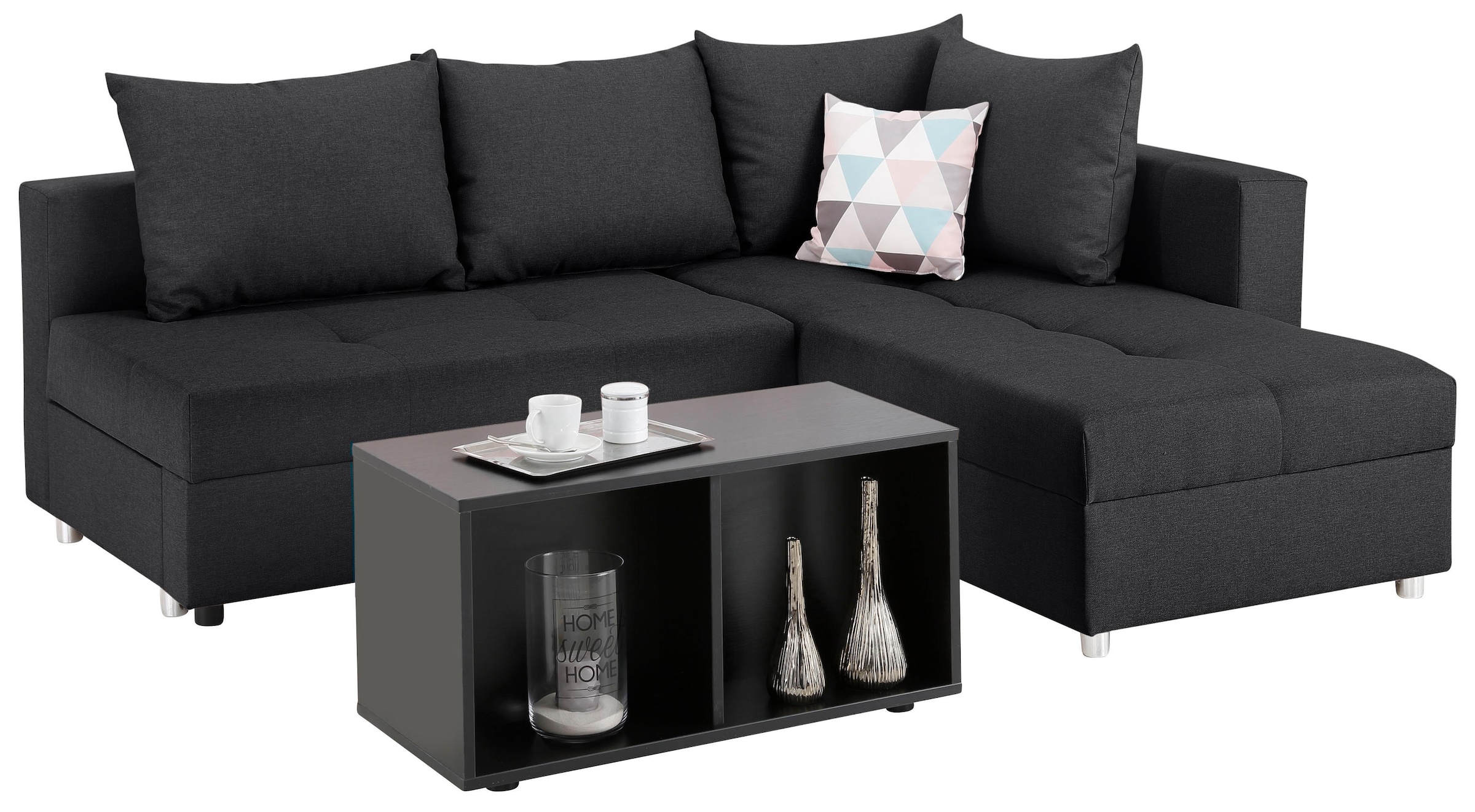 Home affaire Ecksofa »Italia L-Form«, mit Bettfunktion, mit Federkern