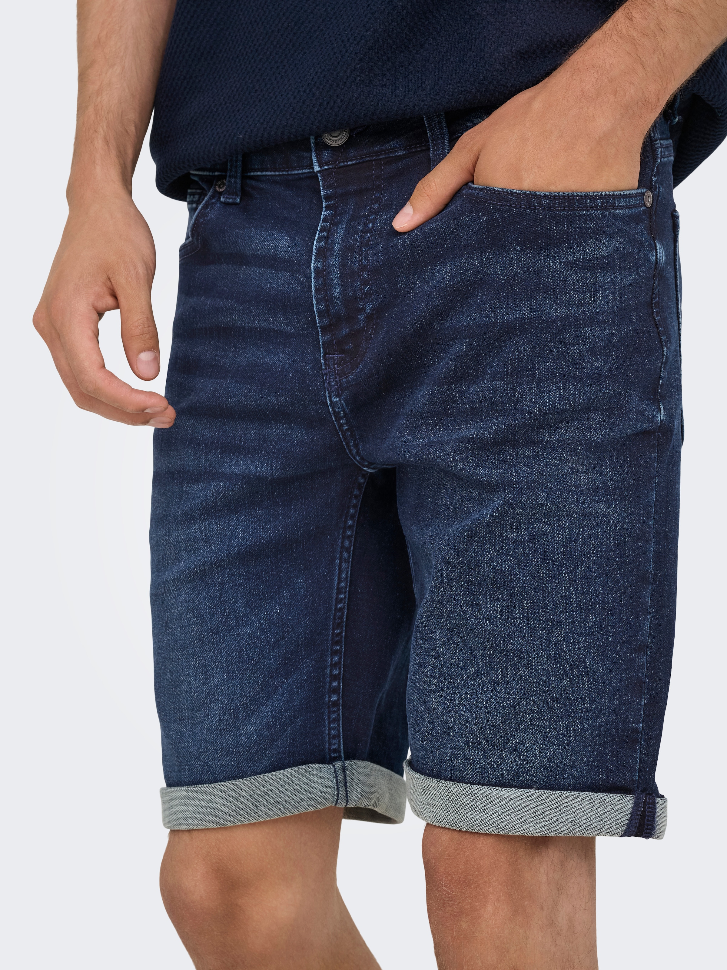 ONLY & SONS Jeansshorts »ONSPLY JOG DBD 0025 ANA DNM SHORTS NOOS« Baumwollmischung, regular fit