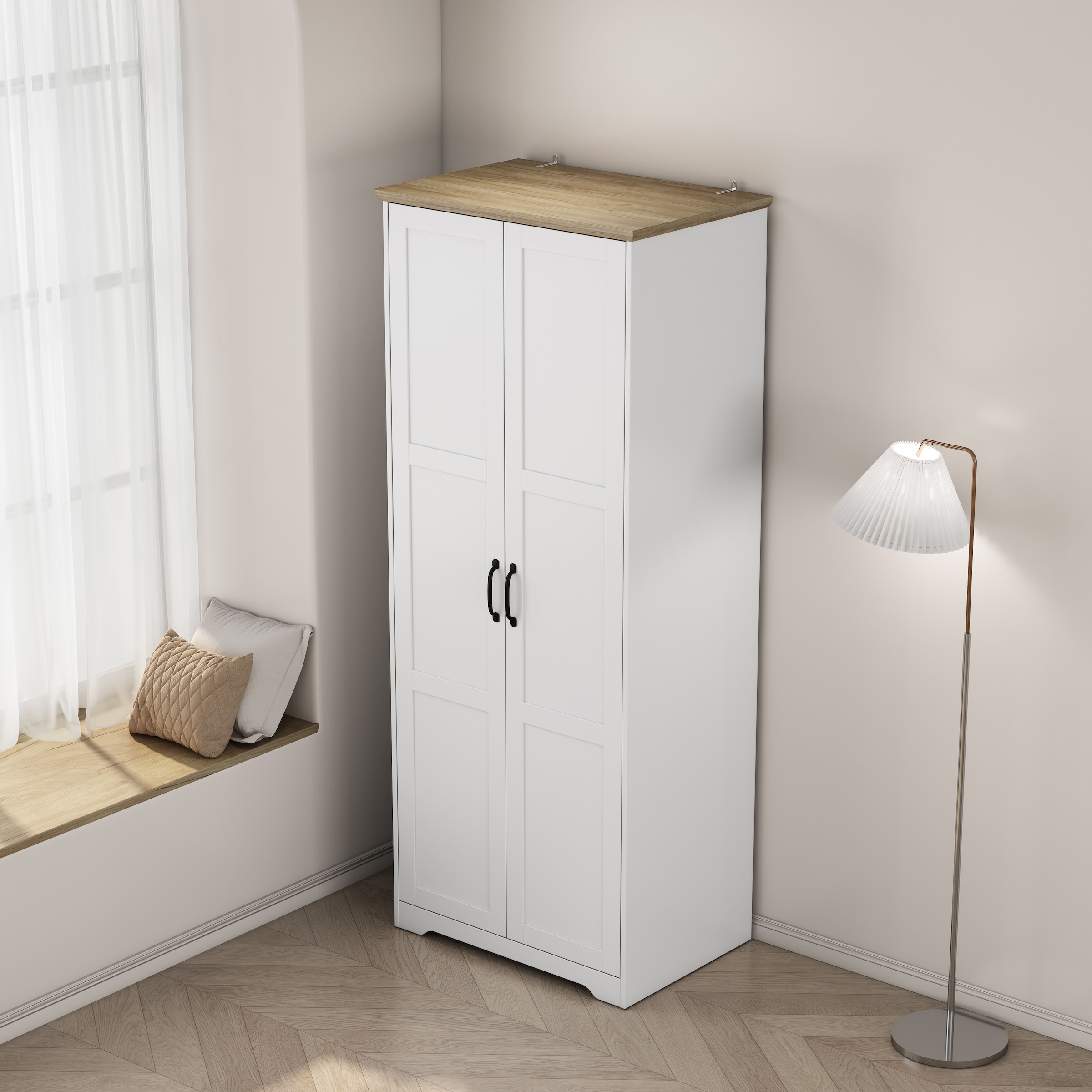 GOODproduct Kleiderschrank »Emmilia Schrank Schlafzimmerschrank im Landhaus Design« Landhaus Schrank mit  2 Türen in Breite 82,7cm, Höhe 2m