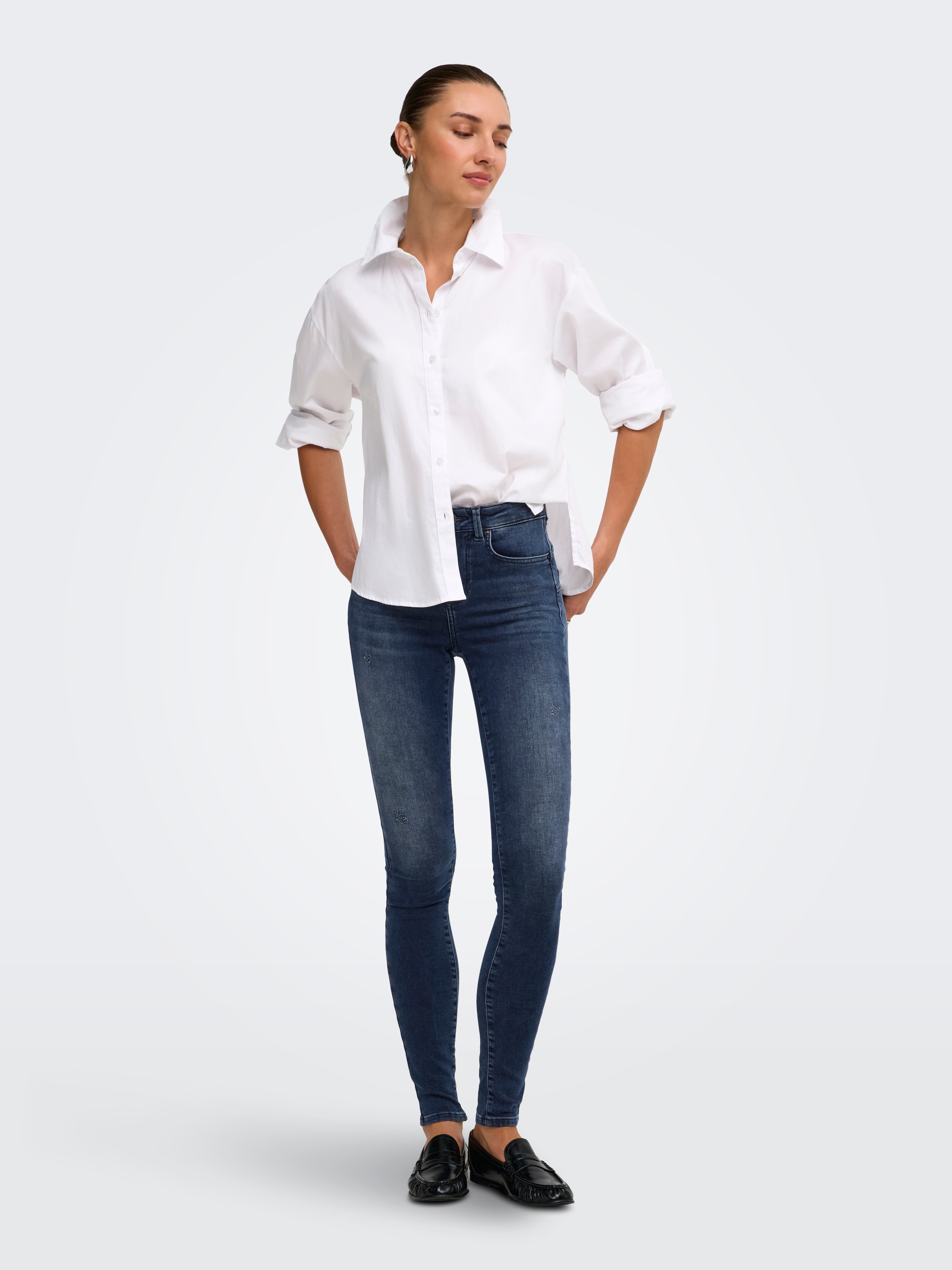 ONLY Skinny-fit-Jeans »ONLPOWER MID SK PUSHUP DNM TAI887 NOOS« Baumwollmischung, regular waist, skinny fit
