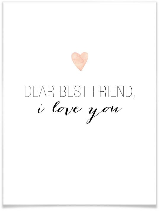 Image of Wall-Art Poster »Zitat Beste Freunde i love you«, Schriftzug, (1 St.), Poster, Wandbild, Bild, Wandposter bei Ackermann Versand Schweiz