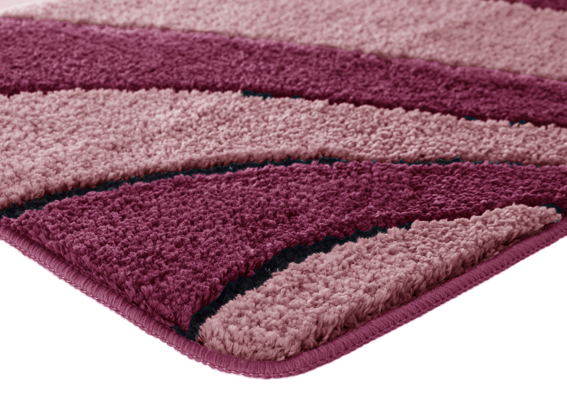 my home Badematte »Anna, Badvorleger, Badezimmer Teppich«, rutschhemmend beschichtet, fussbodenheizungsgeeignet-schnell trocknend, Badteppich, Hoch Tief Effekt, Modern, Weich, Wellen