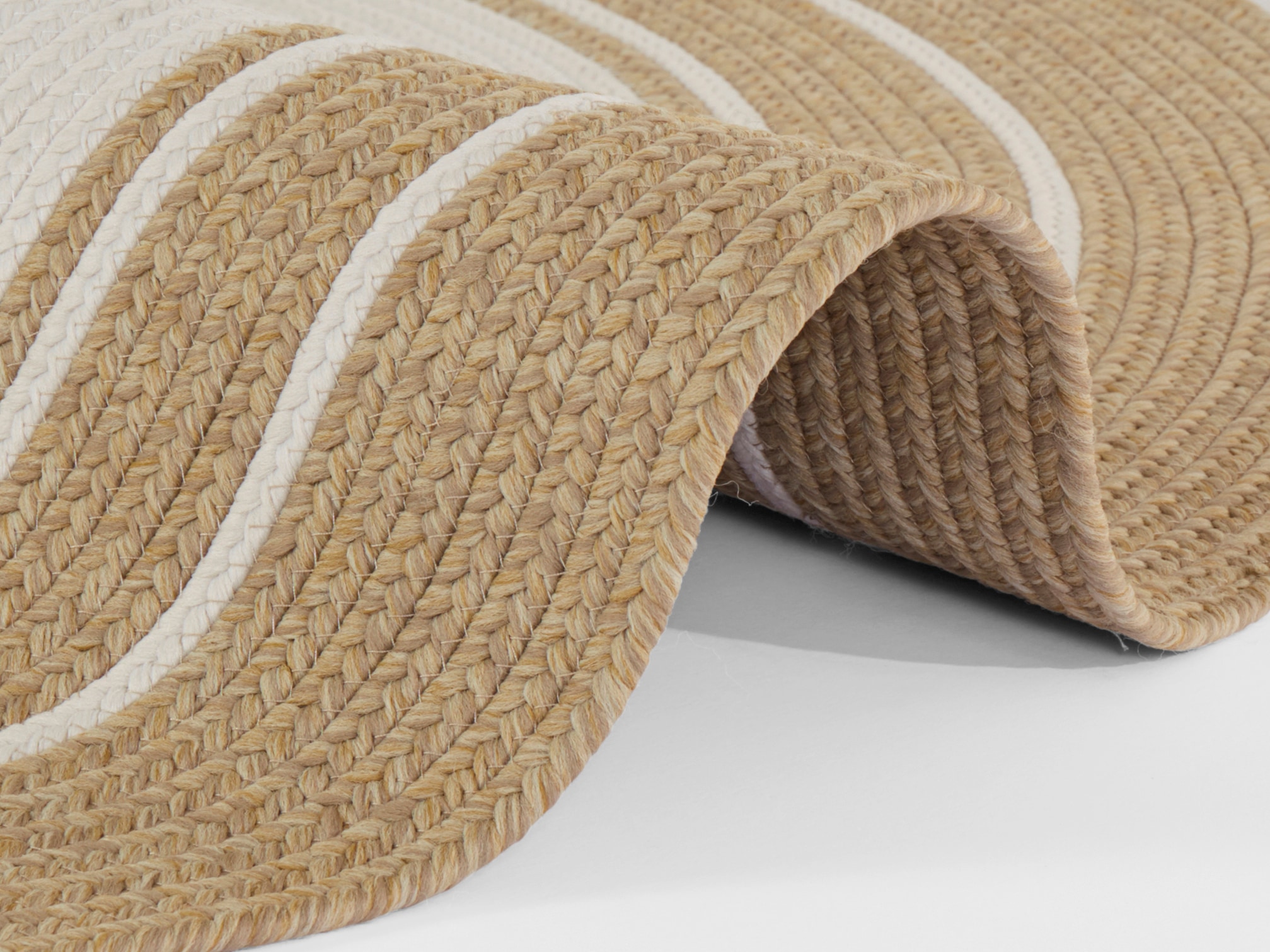 HANSE Home Teppich »Trenzado«, rund, 10 mm Höhe, In- & Outdoor, Handmade-Look, Gewebt, Wetterfest, Balkon, Wohnzimmer