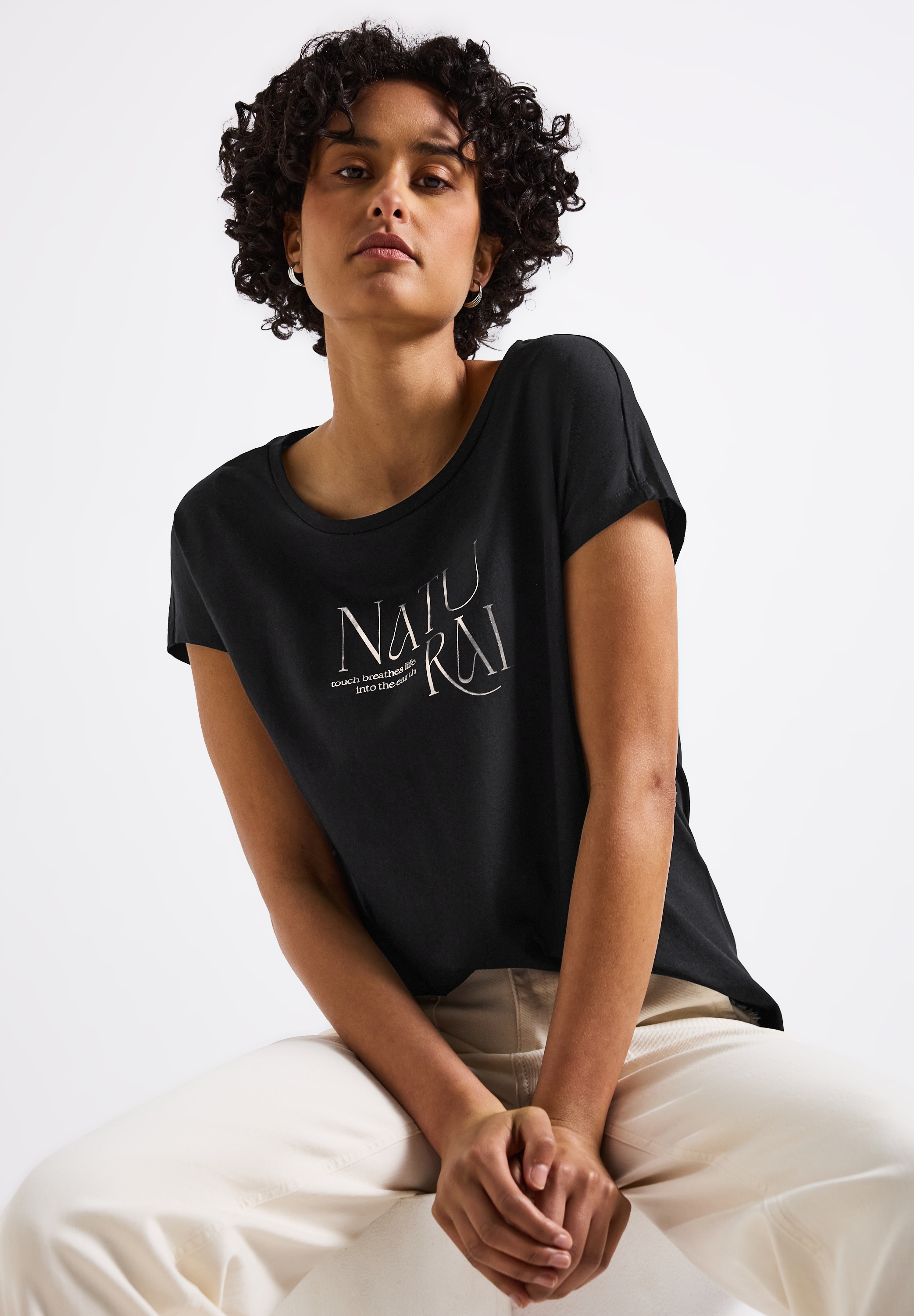STREET ONE Shirttop, mit Schriftzug