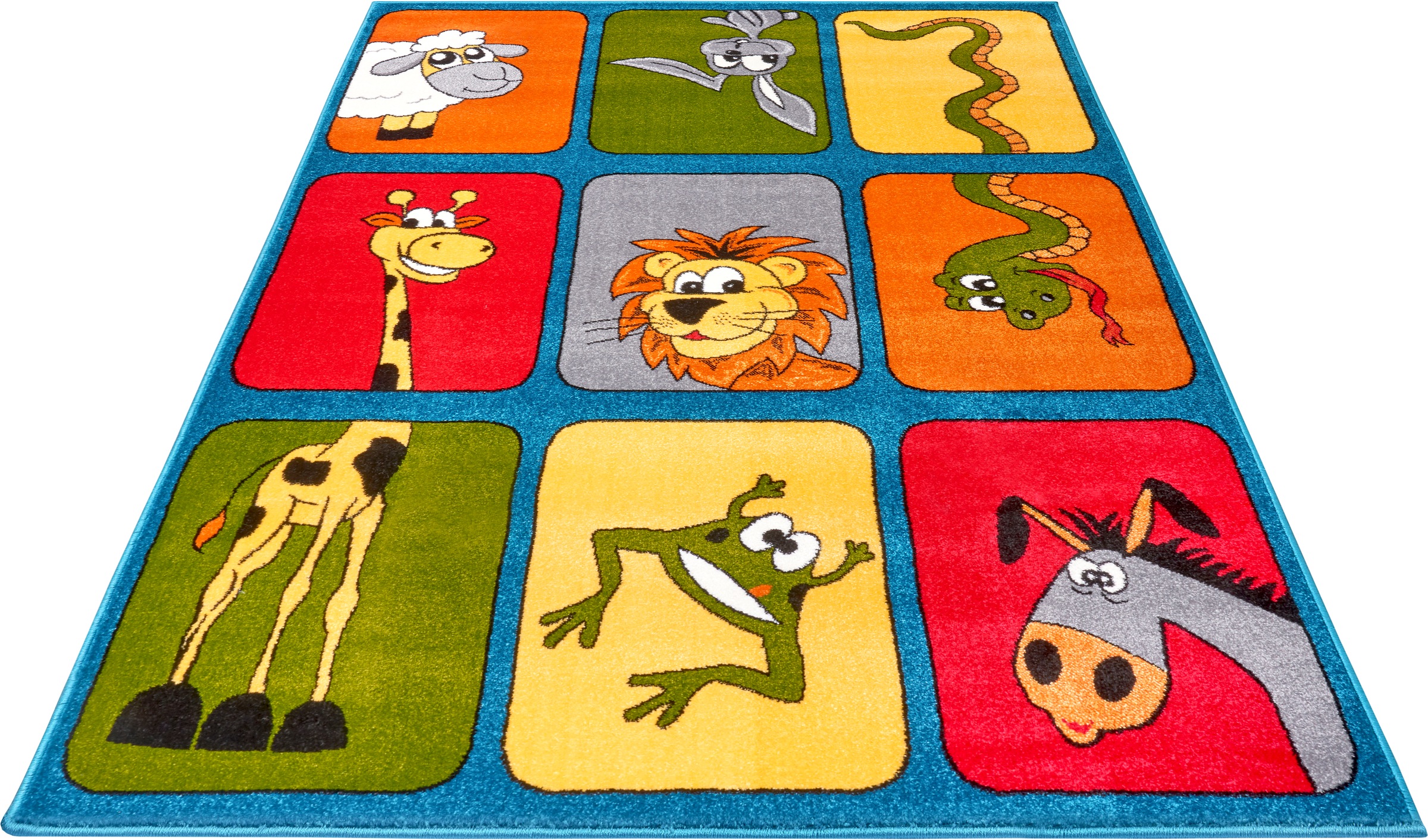 Image of HANSE Home Teppich »Zoo Buddies«, rechteckig, 9 mm Höhe, Weicher Flor, Farbenfrohes Design, Kinderzimmer, Spielunterlage, Tiere, strapazierfähig, pflegeleicht bei Ackermann Versand Schweiz