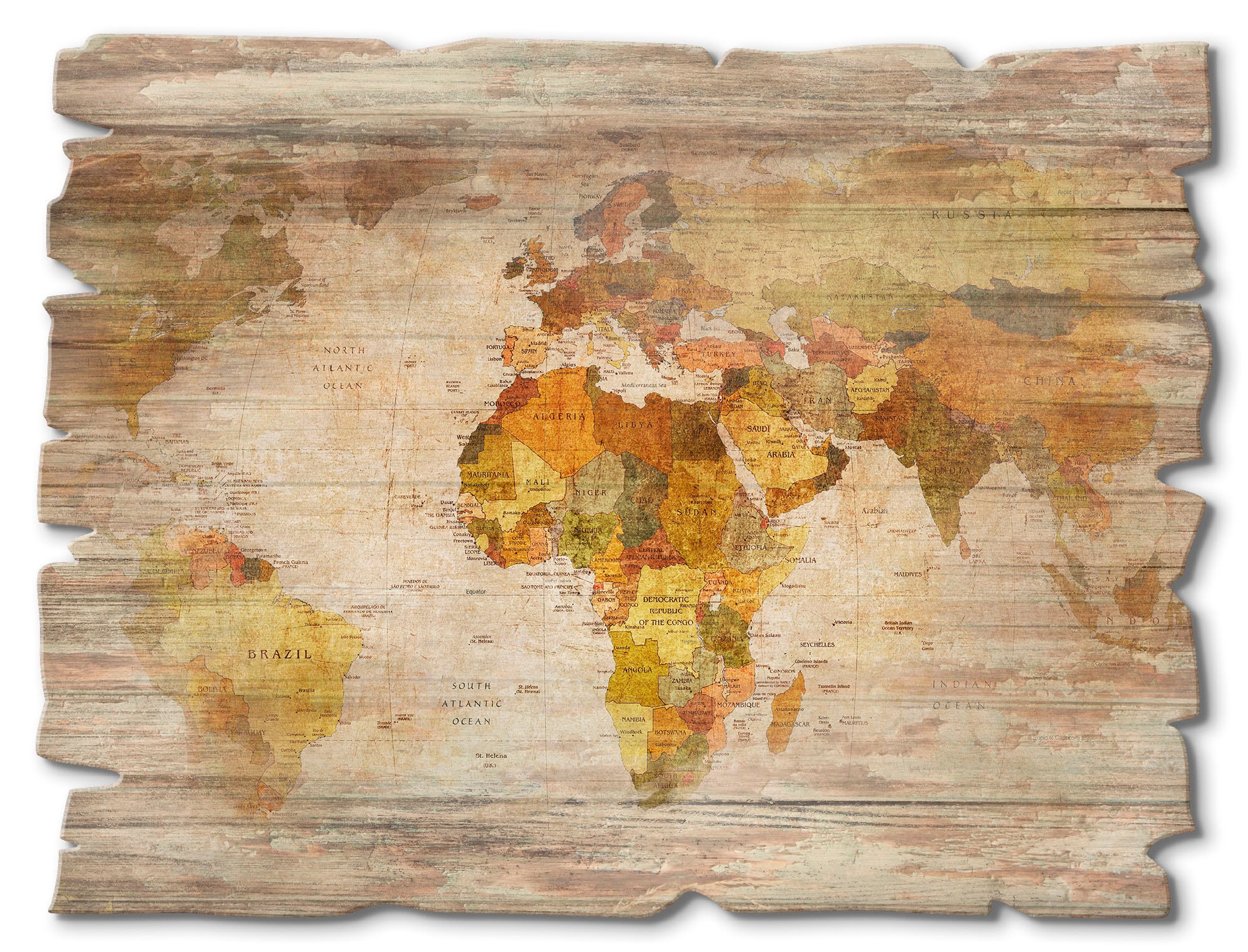 Image of Artland Holzbild "Weltkarte" 1 Stk. tlg.