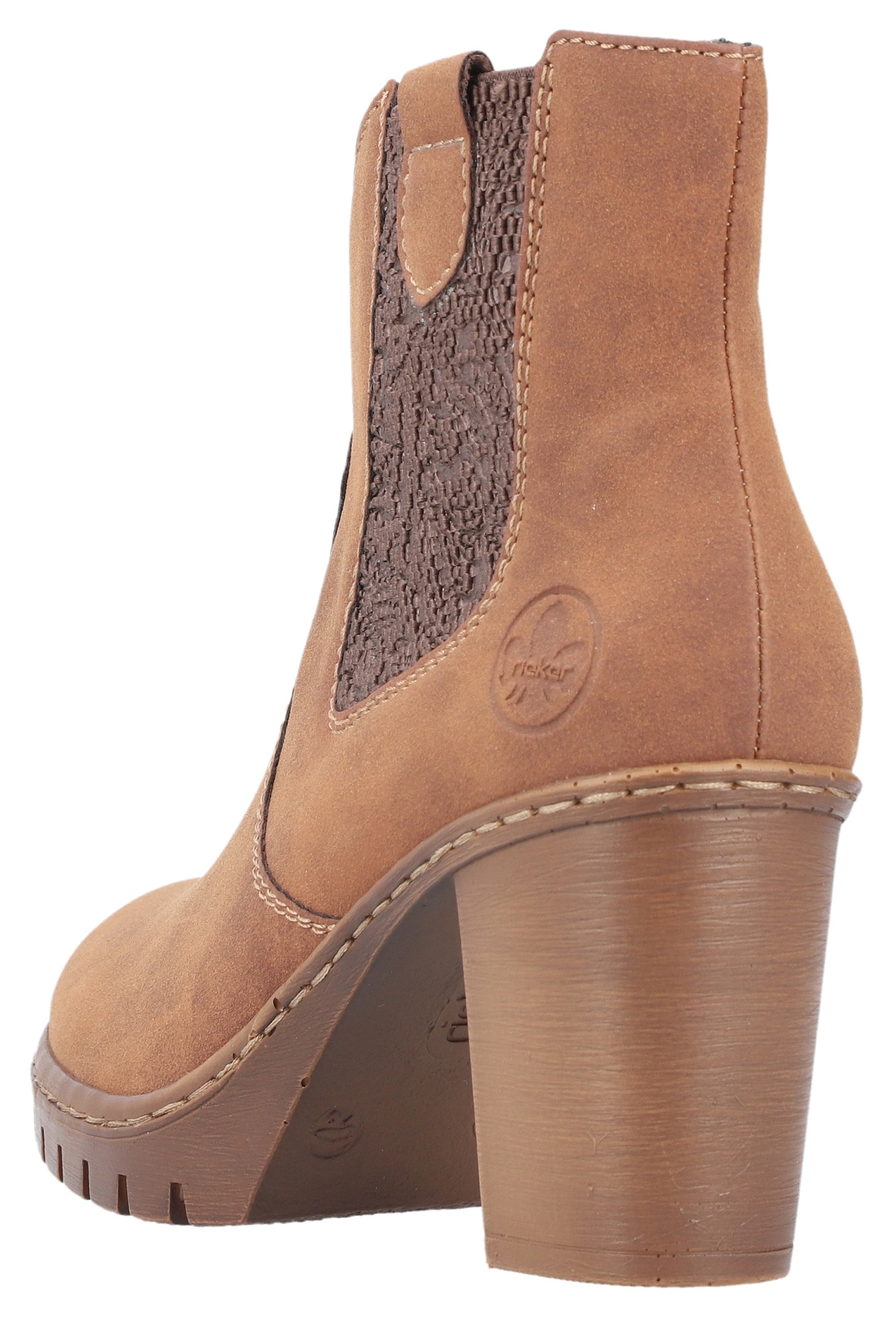 Rieker Cowboy Stiefelette, Westernstiefelette, Stiefelette mit seitlichem Stretcheinsatz