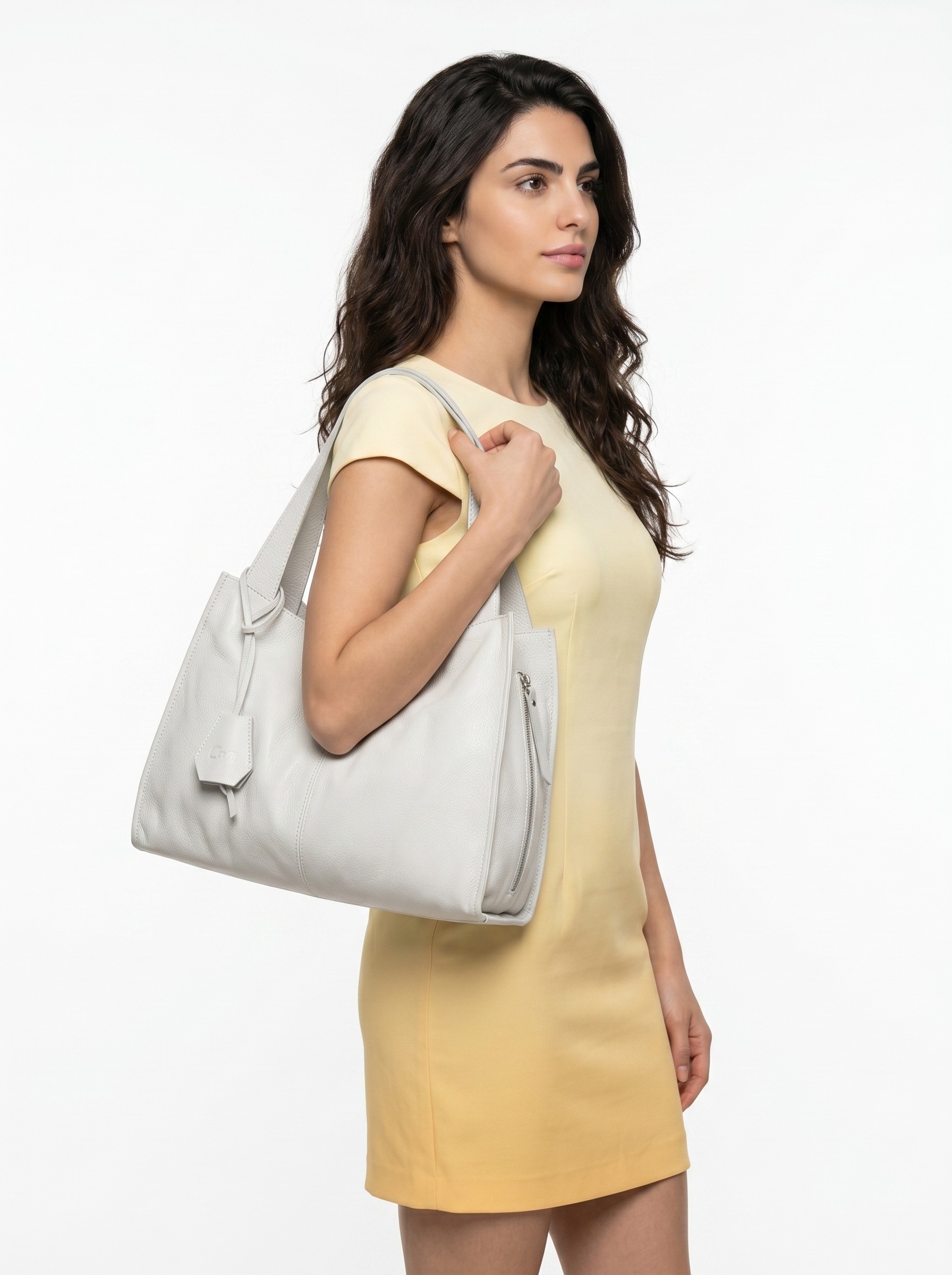 Cluty Shopper cuir véritable, fabriqué en Italie