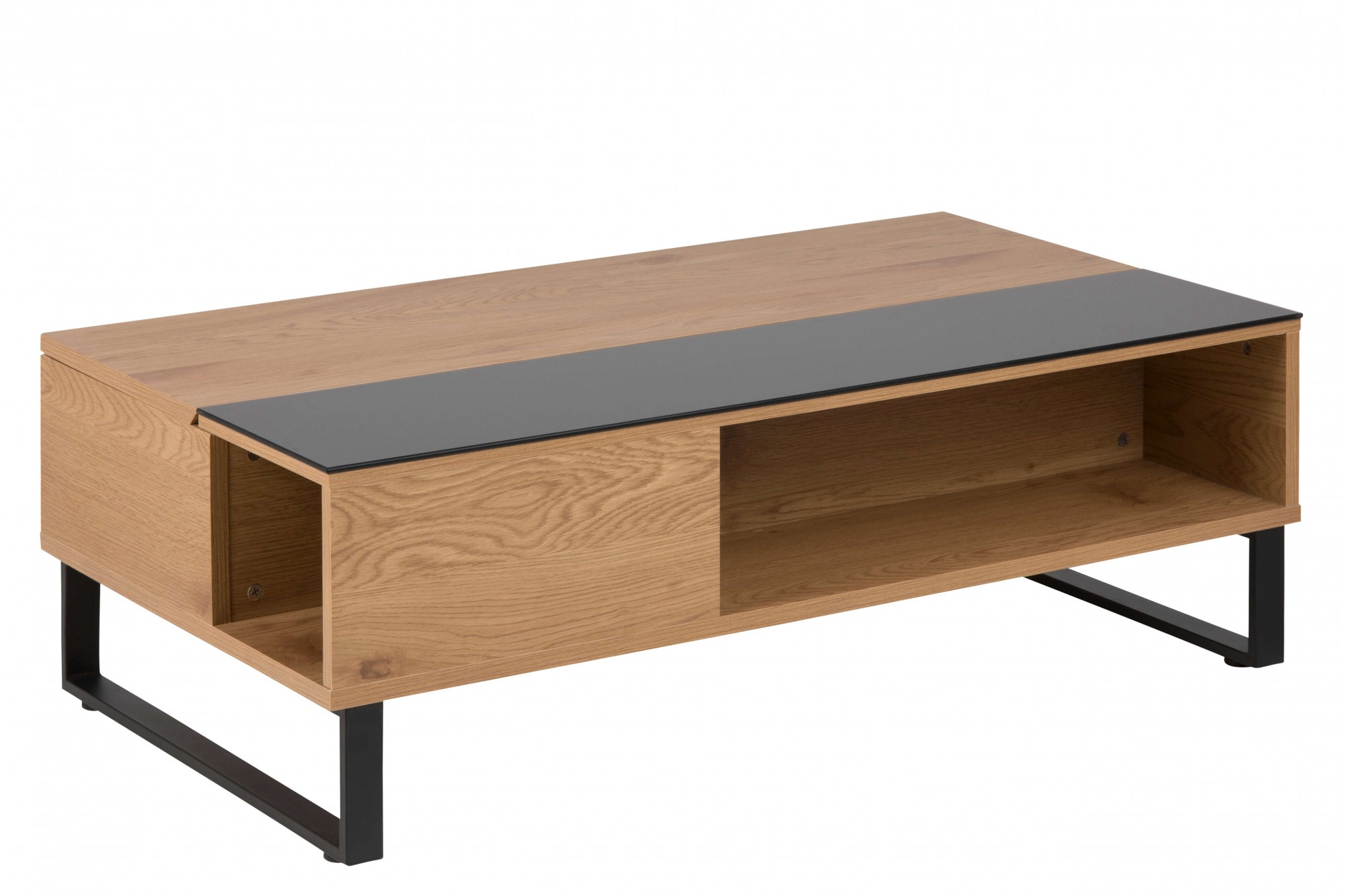ACTONA GROUP Couchtisch »Azalea« Sofatisch, Kaffeetisch, Glas, Kufengestell, Höhenverstellbar, Stauraum