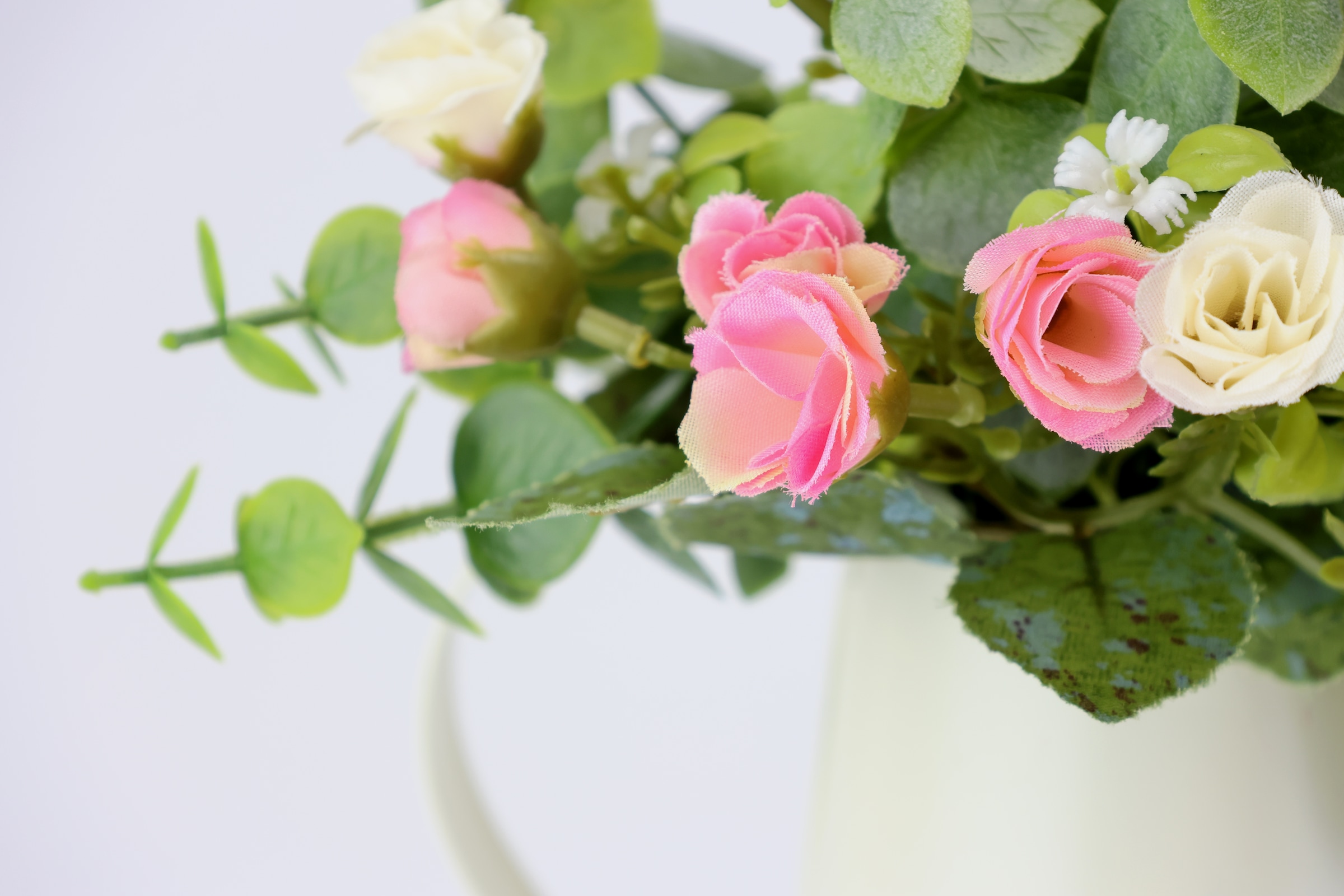 I.GE.A. Kunstblume »Wildrosen-Busch in Giesskanne«, Rose künstlich Kunstrose Blume Hochzeitsdeko Tischdeko Blumendeko Deko