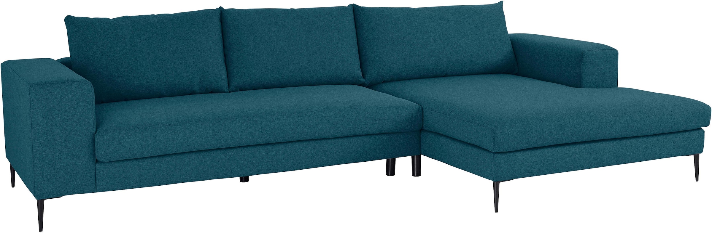 INOSIGN Ecksofa »Aurora, L-Form, mit extra breiter Recamiere, 324 x 170 cm (BxT)«, Designsofa mit tollem Sitzkomfort, extra hohe Metallfüsse schwarz