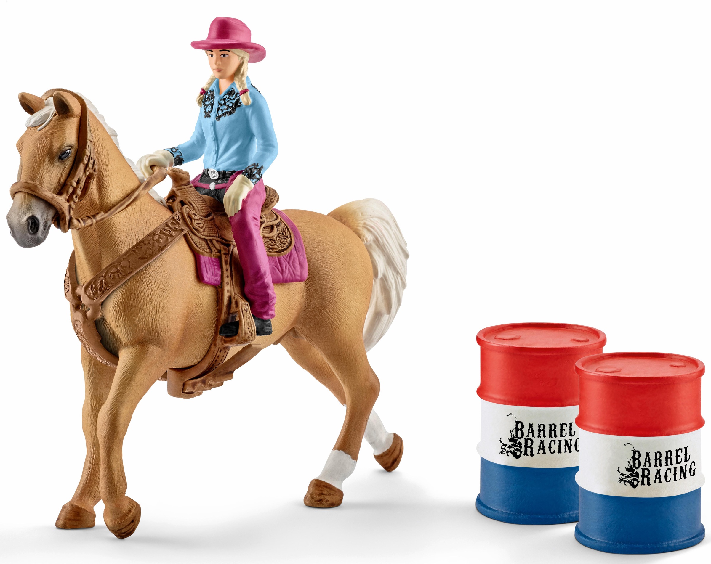 Image of Schleich® Spielfigur »Farm World, Barrel racing mit Cowgirl (41417)«, (Set) bei Ackermann Versand Schweiz