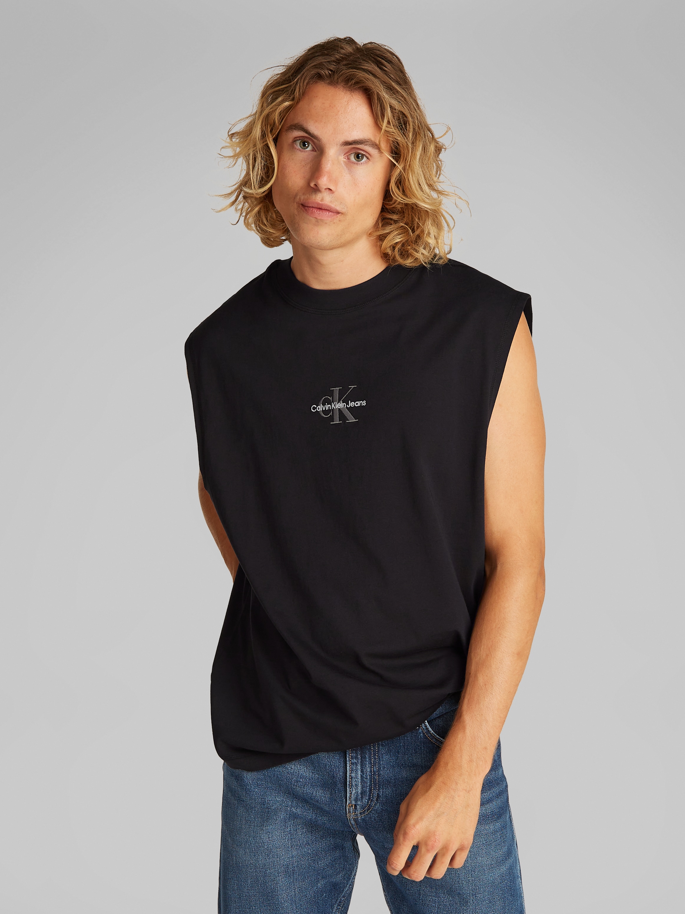 Calvin Klein Jeans Rundhalsshirt »MONOLOGO SLEEVELESS TEE«, mit Logostickerei