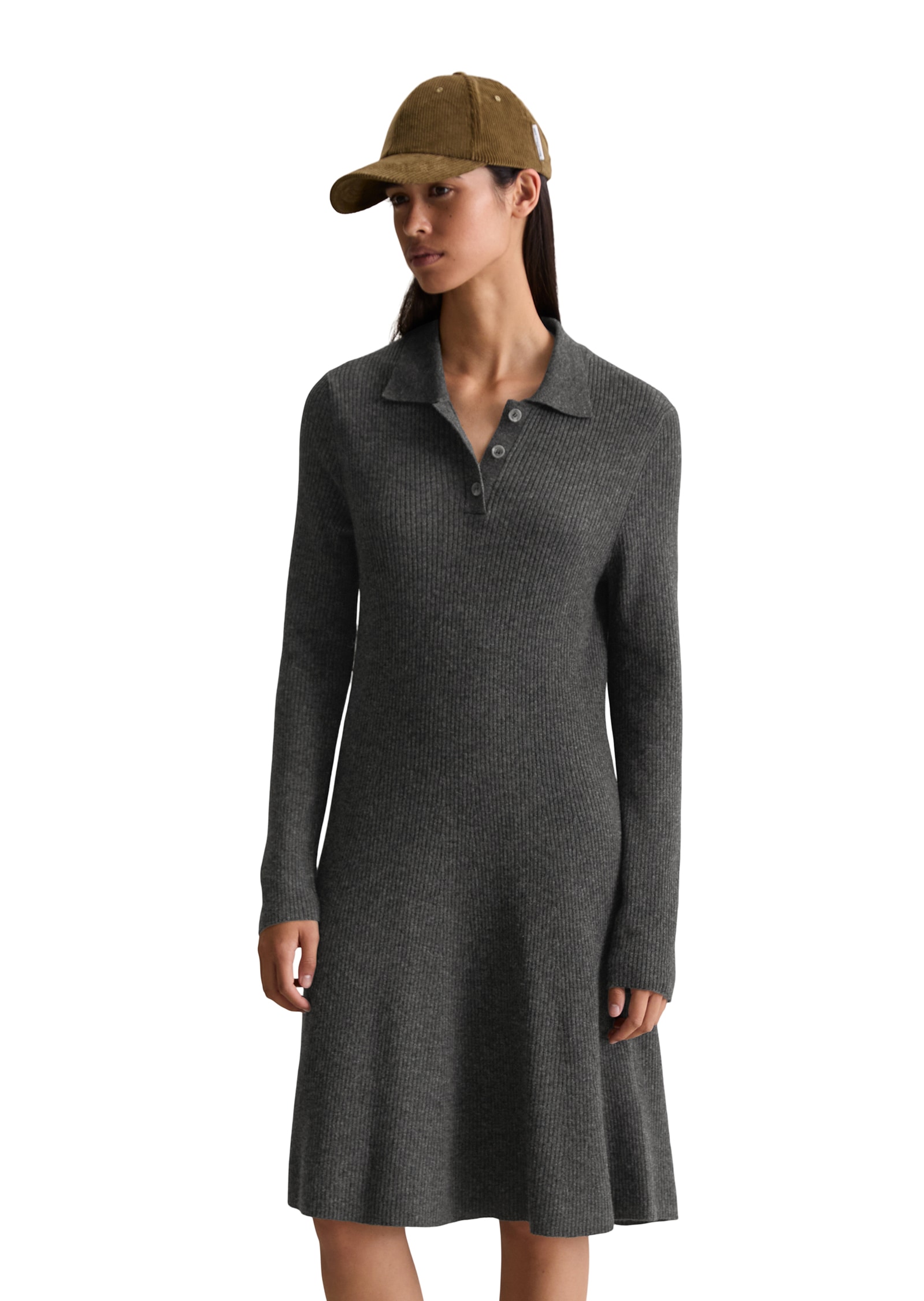 Image of Marc OPolo DENIM Polokleid Strickkleid aus softem Schurwolle-Mix, A-Shape